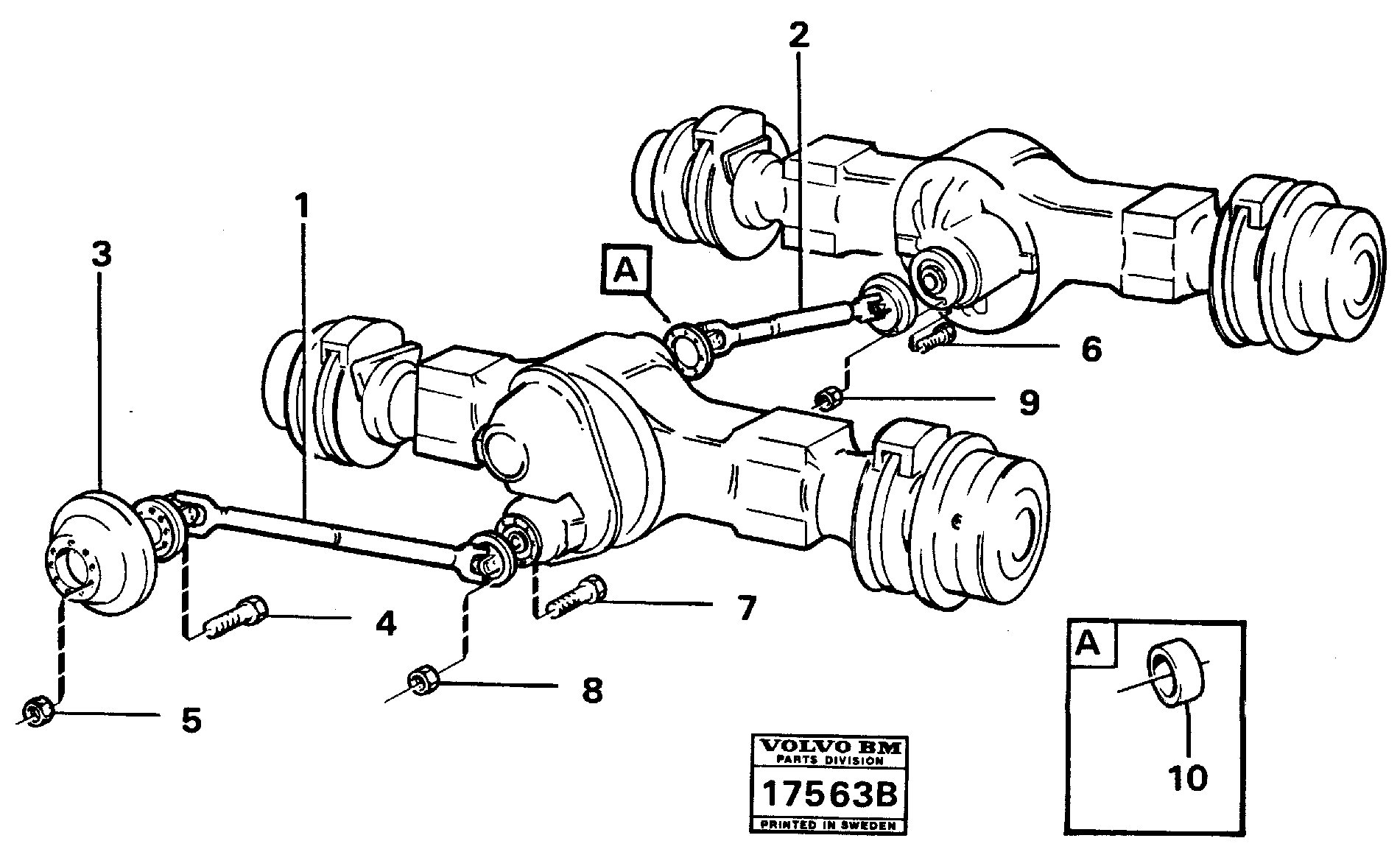 Схема запчастей Volvo A25 VOLVO BM VOLVO BM A25 - 21808 Propeller shaft, trailer 