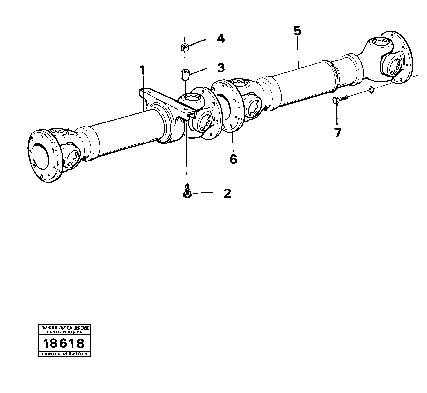 Схема запчастей Volvo A25 VOLVO BM VOLVO BM A25 - 21809 Propeller shaft 4 x 4 