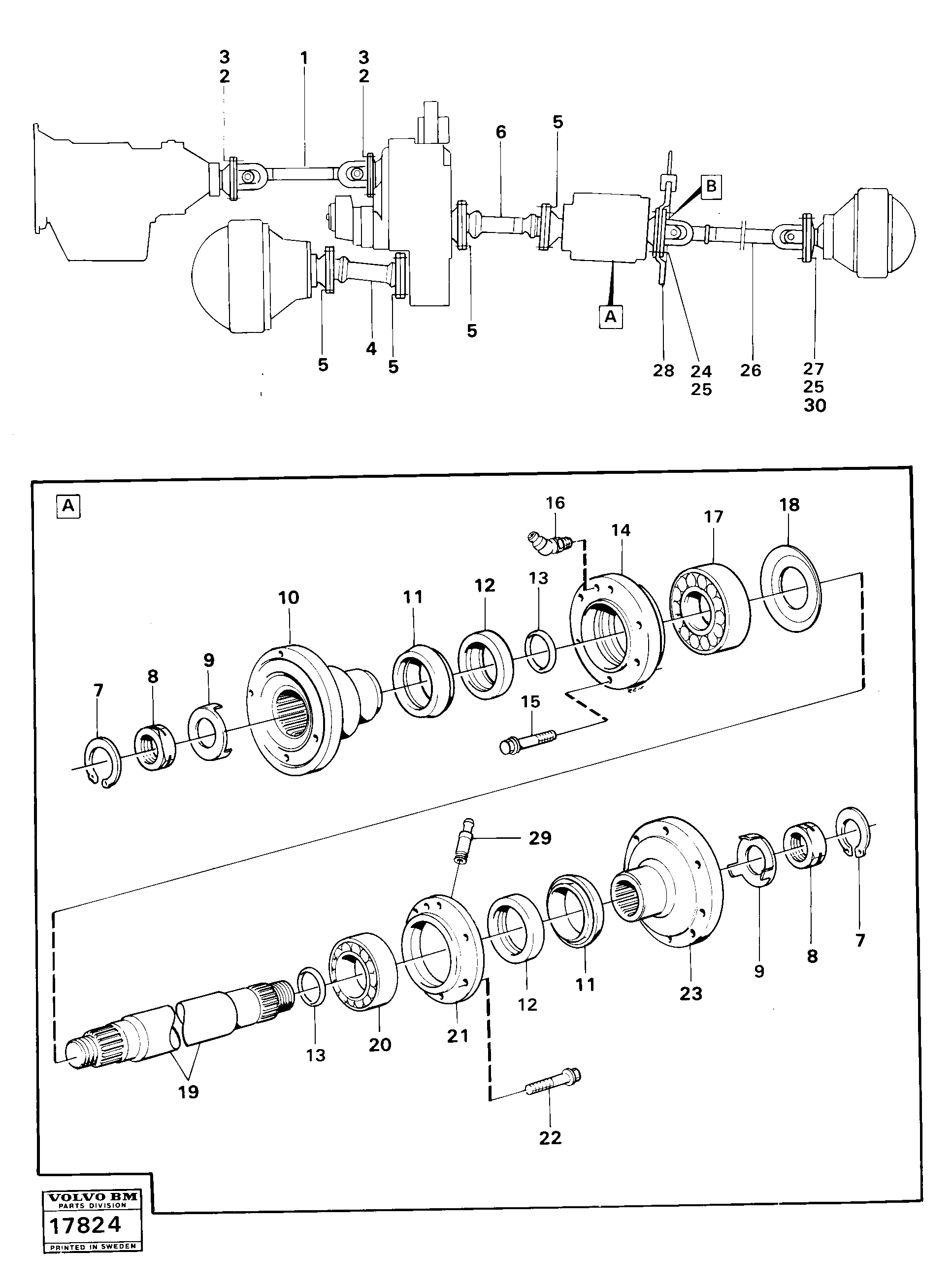 Схема запчастей Volvo A25 VOLVO BM VOLVO BM A25 - 4903 Power shafts 