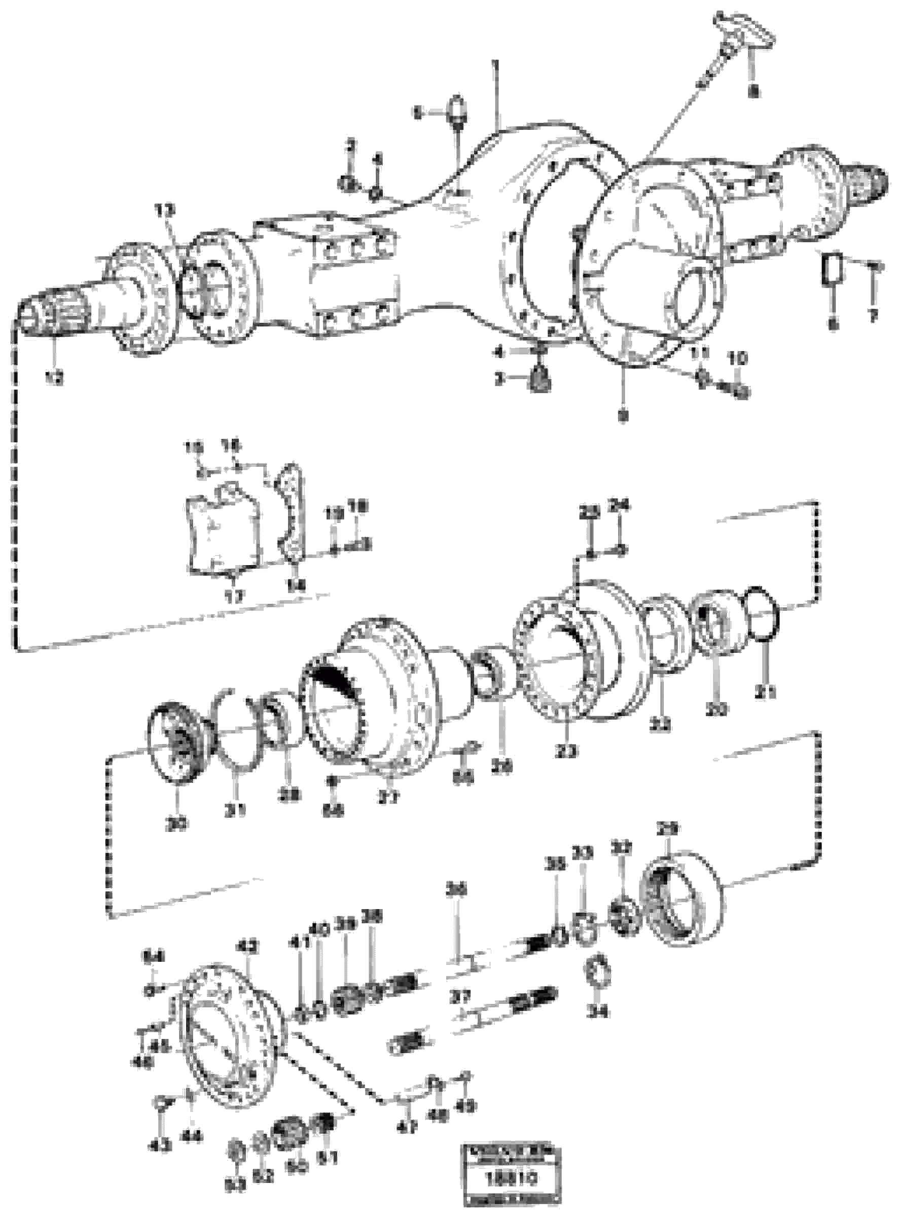 Схема запчастей Volvo A25 VOLVO BM VOLVO BM A25 - 106987 Planet shaft rear ah 54 f Prod Nr 23550 