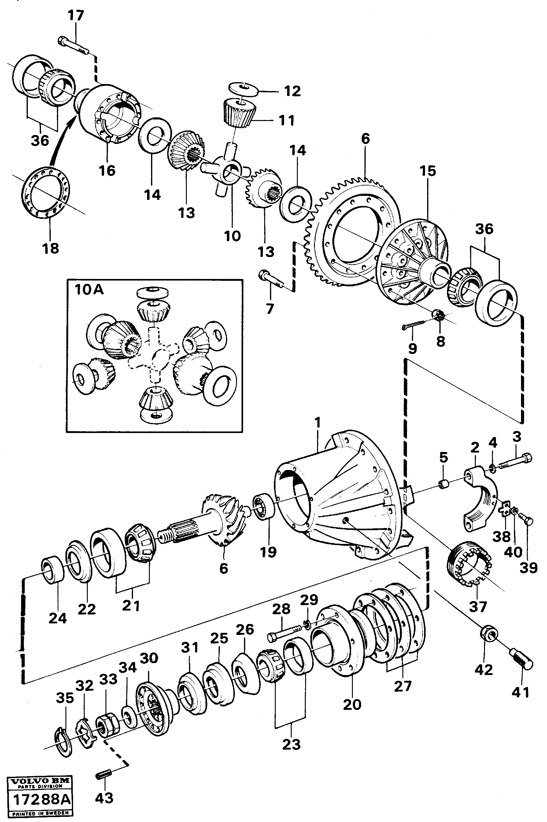 Схема запчастей Volvo A25 VOLVO BM VOLVO BM A25 - 20459 Главная передача 