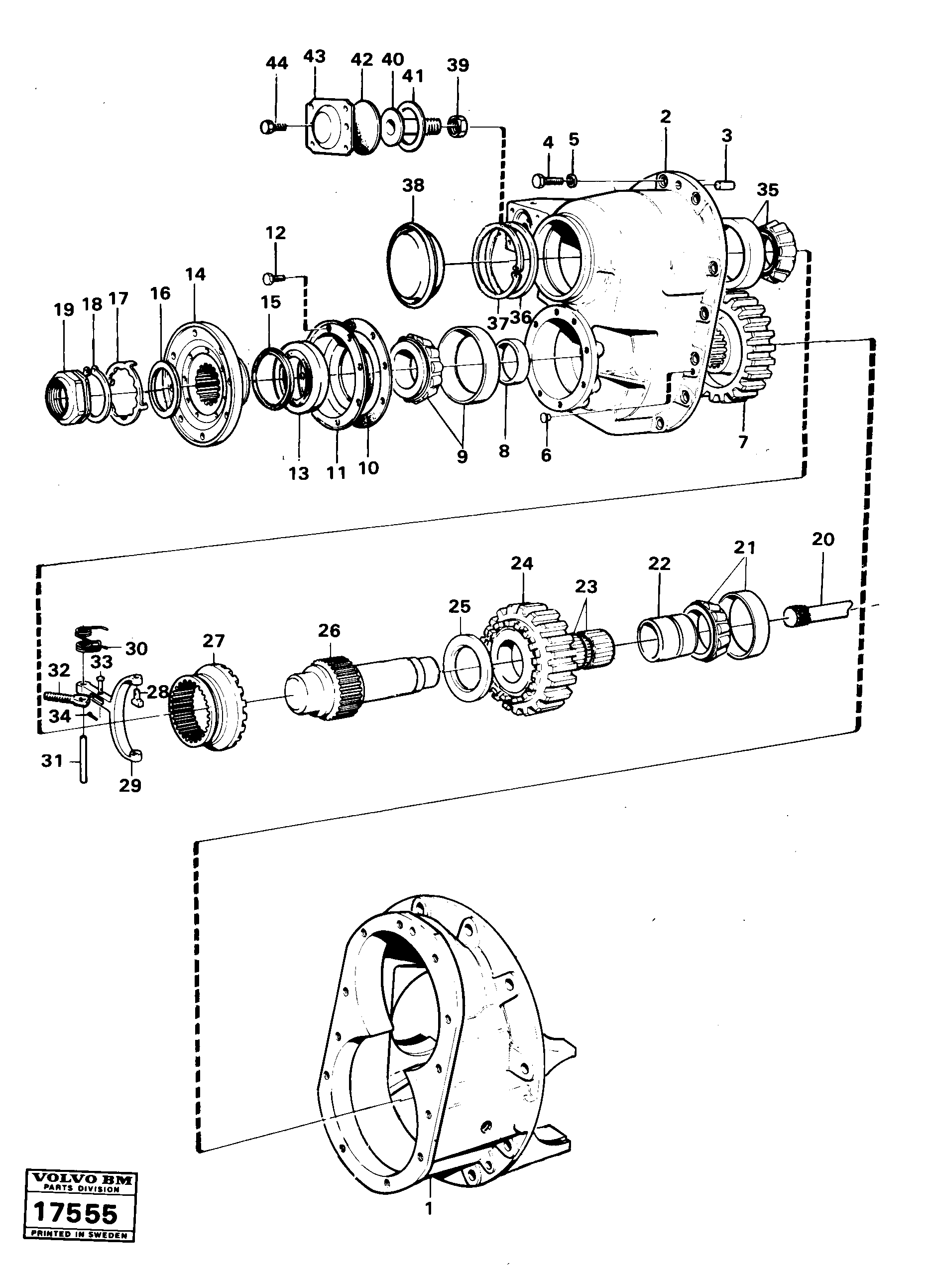 Схема запчастей Volvo A25 VOLVO BM VOLVO BM A25 - 4905 Главная передача 