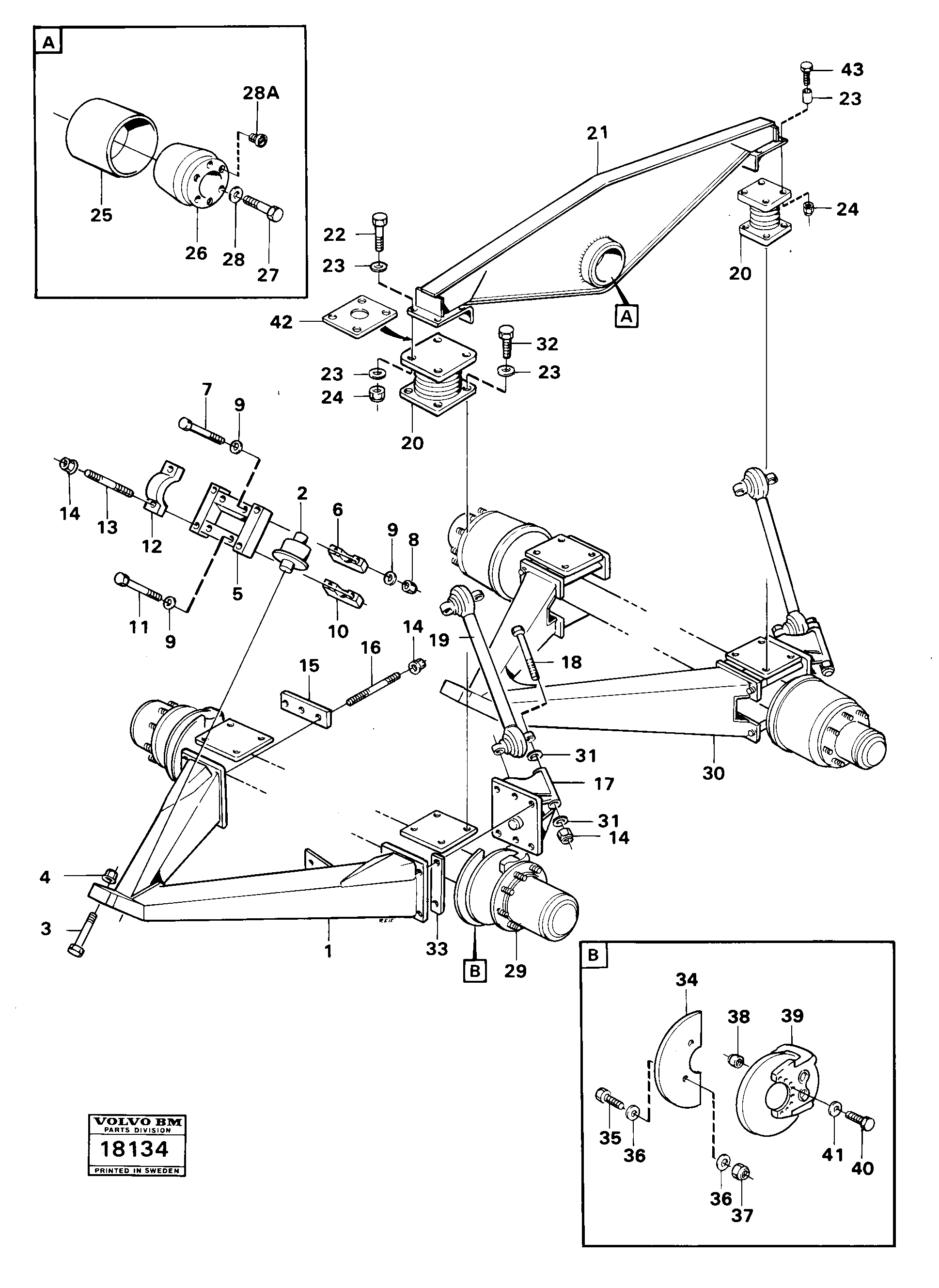 Схема запчастей Volvo A25 VOLVO BM VOLVO BM A25 - 21814 Bogie 