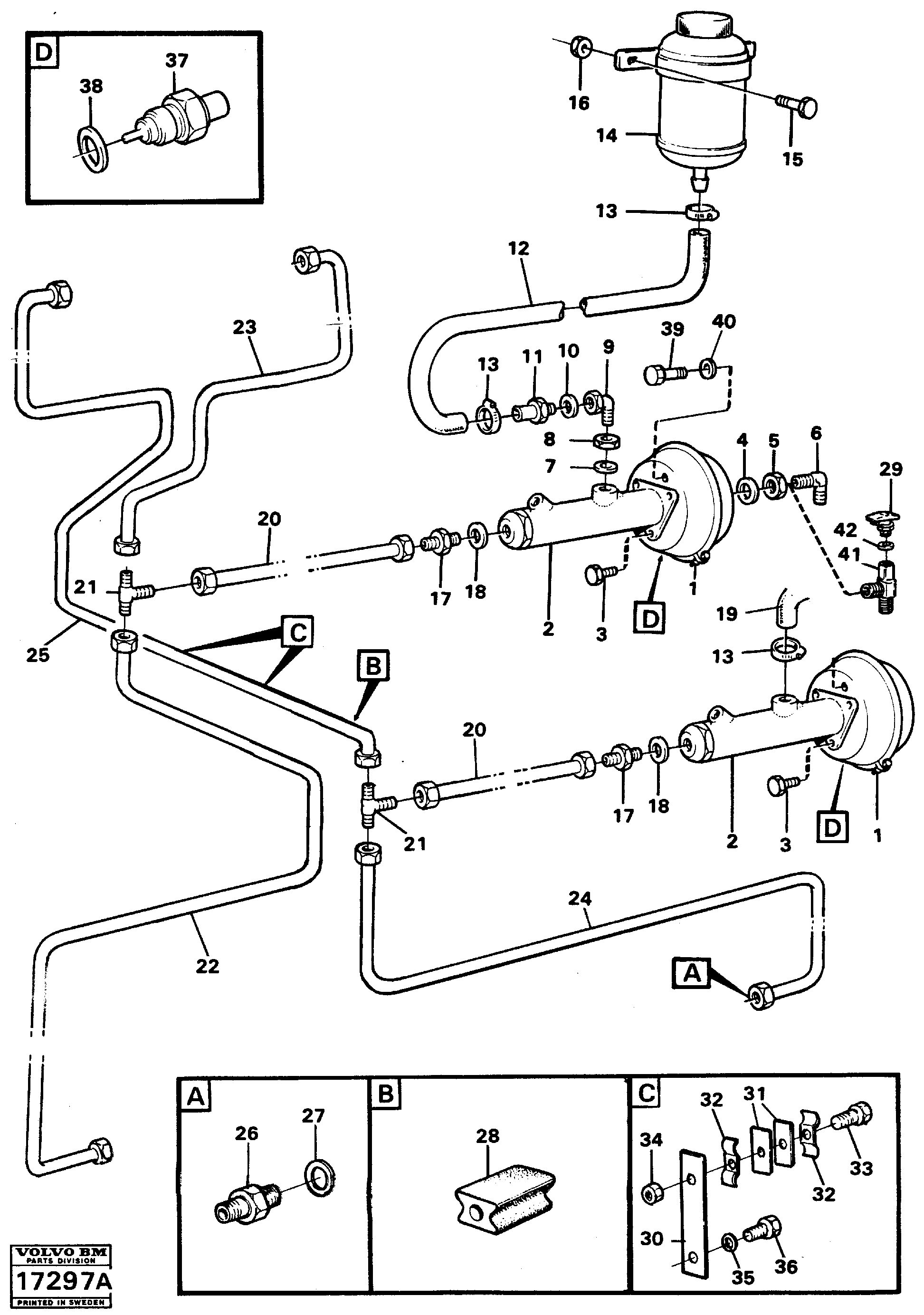 Схема запчастей Volvo A25 VOLVO BM VOLVO BM A25 - 71575 Hydraulic brake-system tractor 