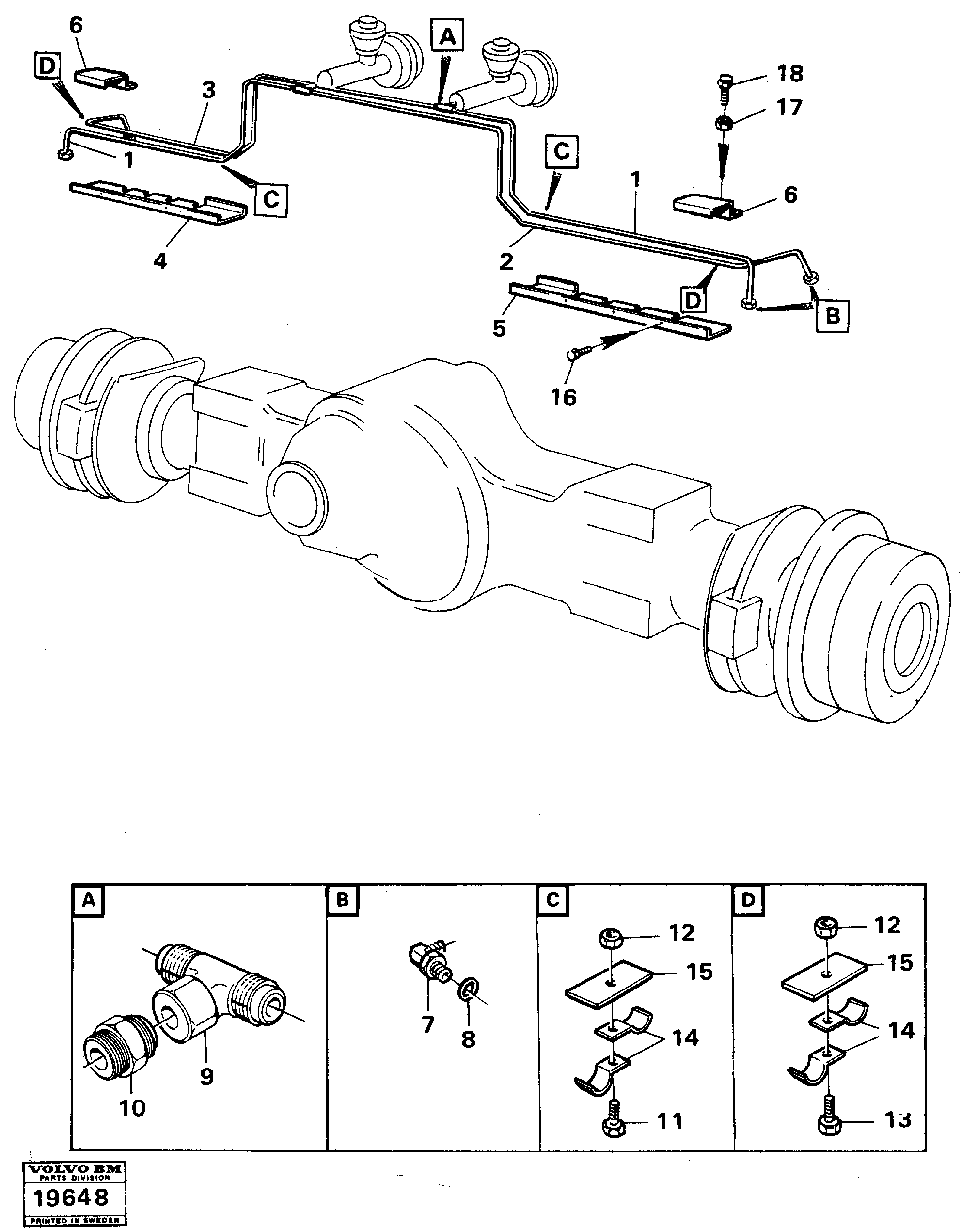 Схема запчастей Volvo A25 VOLVO BM VOLVO BM A25 - 81580 Hydraulic brake system trailer 4x4 