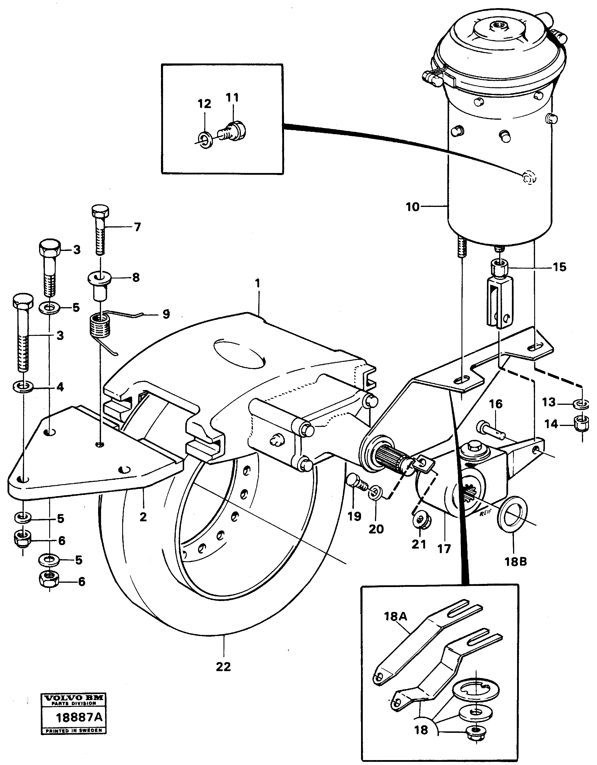 Схема запчастей Volvo A25 VOLVO BM VOLVO BM A25 - 86797 Universaljoint brake 
