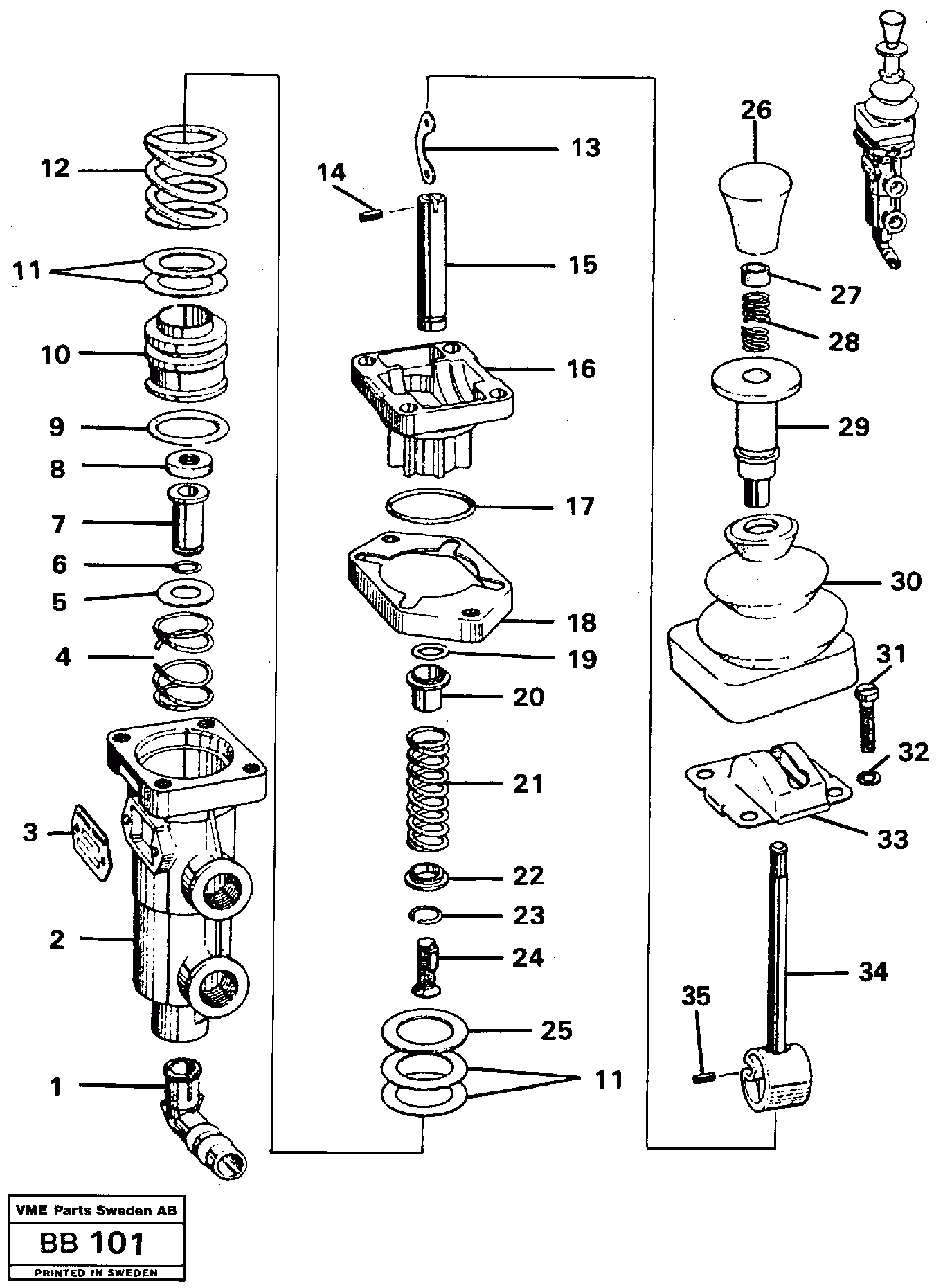 Схема запчастей Volvo A25 VOLVO BM VOLVO BM A25 - 98533 Parking brake valve 