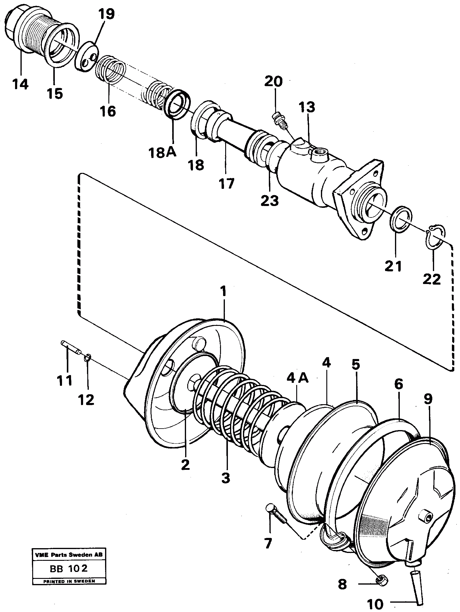 Схема запчастей Volvo A25 VOLVO BM VOLVO BM A25 - 4912 Brake unit 