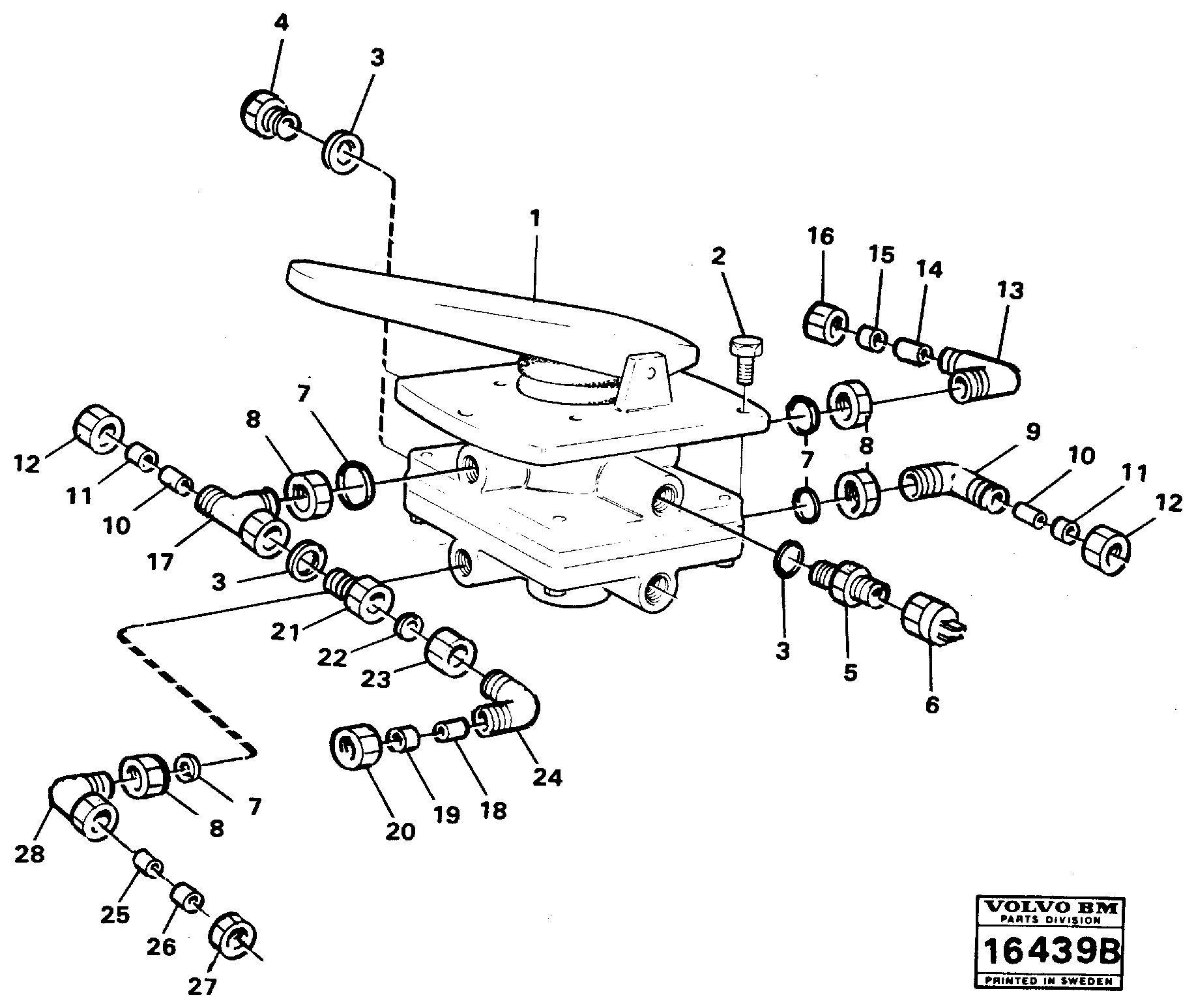Схема запчастей Volvo A25 VOLVO BM VOLVO BM A25 - 65447 Foot-brake valve fitting 