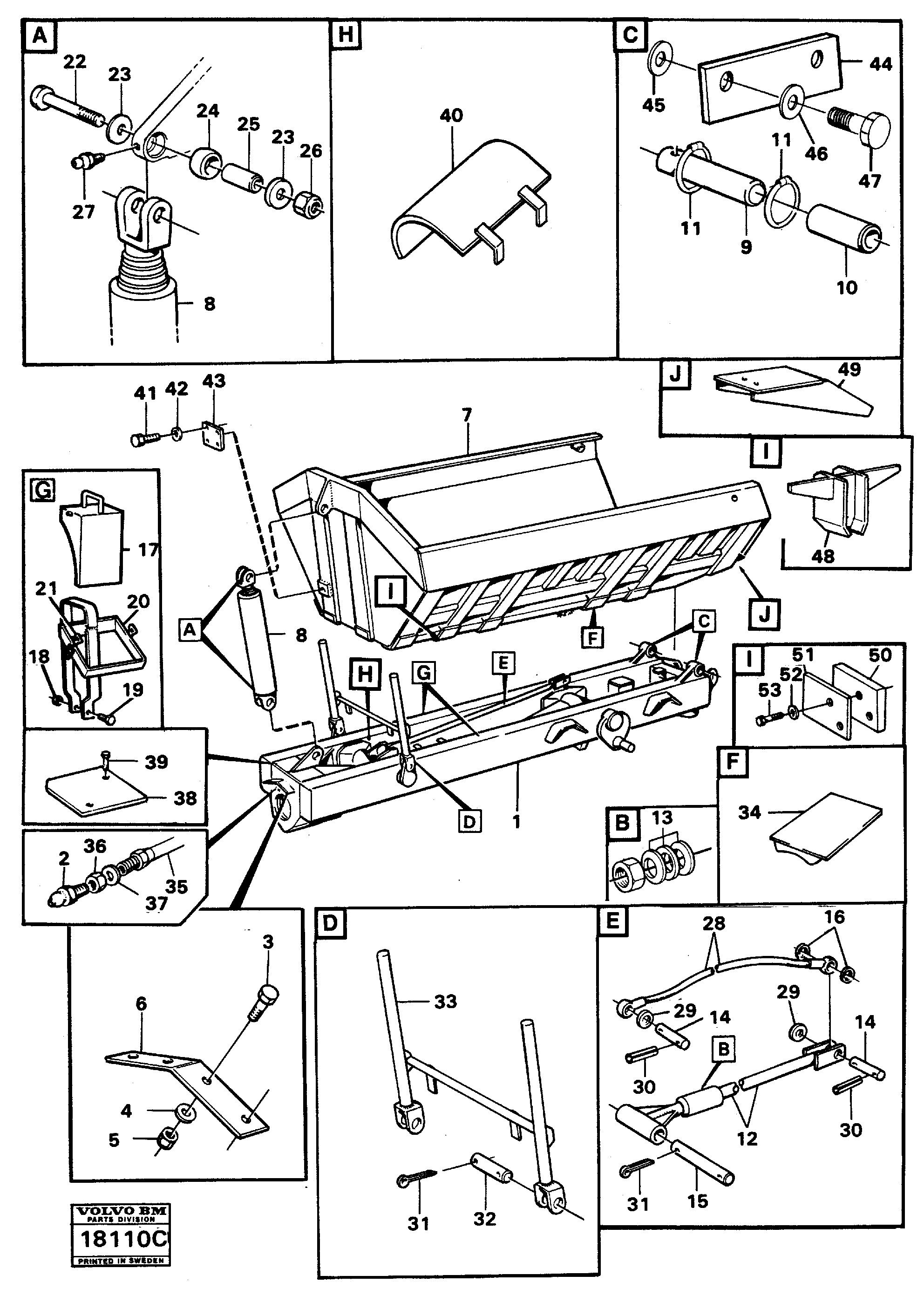 Схема запчастей Volvo A25 VOLVO BM VOLVO BM A25 - 84177 Trailer and body 6 X 4, 6 X 6 