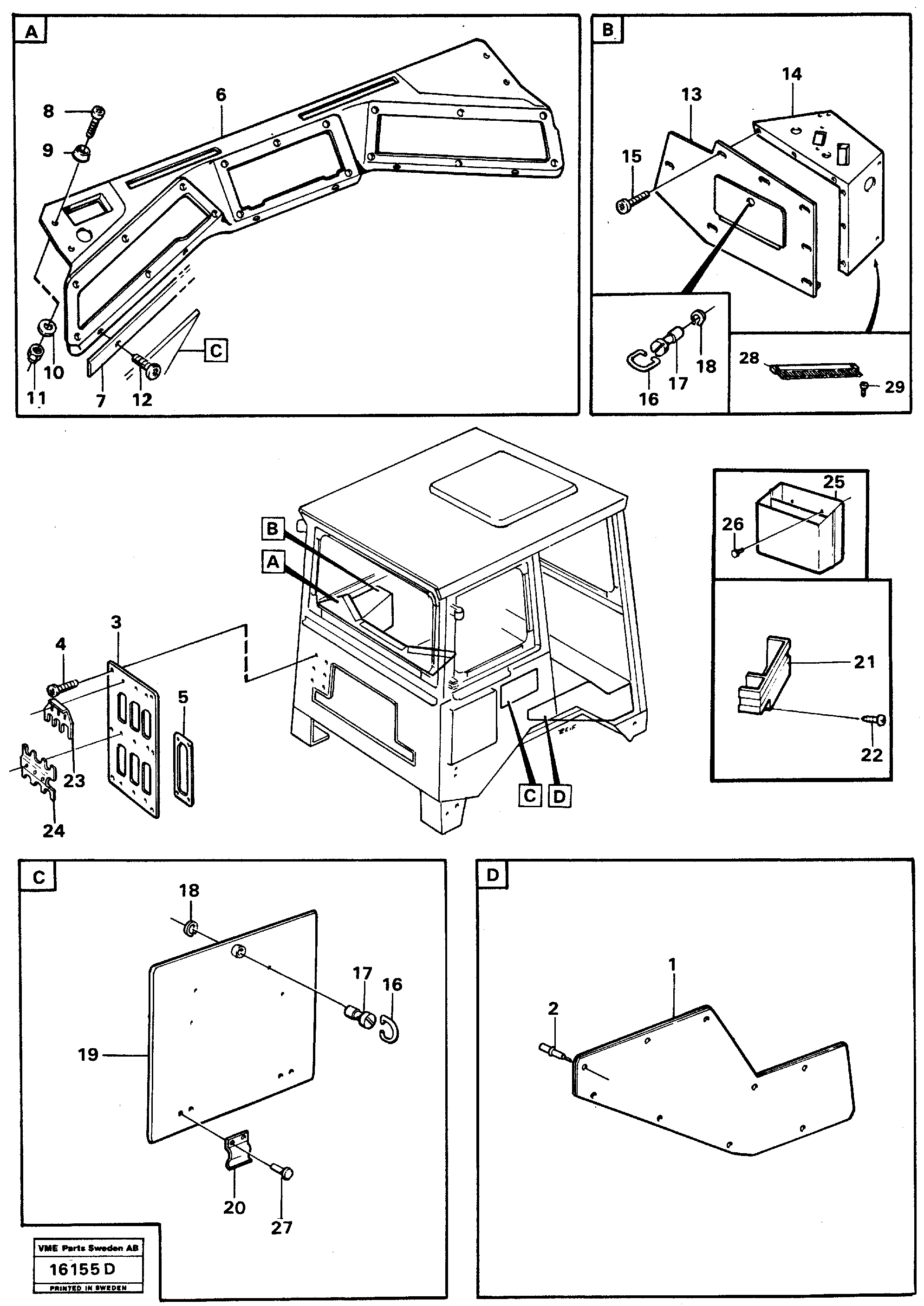 Схема запчастей Volvo A25 VOLVO BM VOLVO BM A25 - 67987 Cover plates and doors 