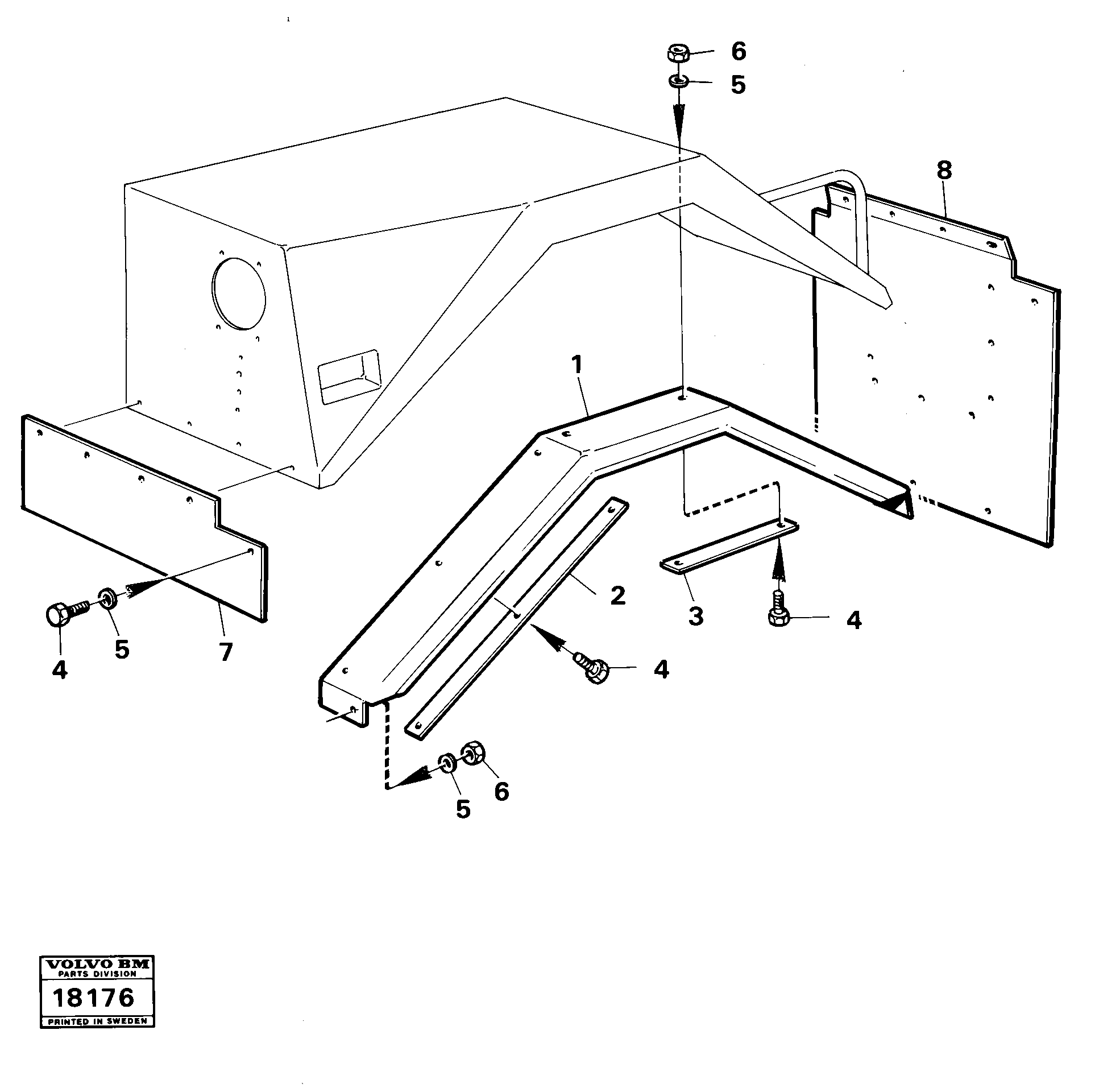 Схема запчастей Volvo A25 VOLVO BM VOLVO BM A25 - 41214 Broader mudguards 90018 2,7 m Std Usa 