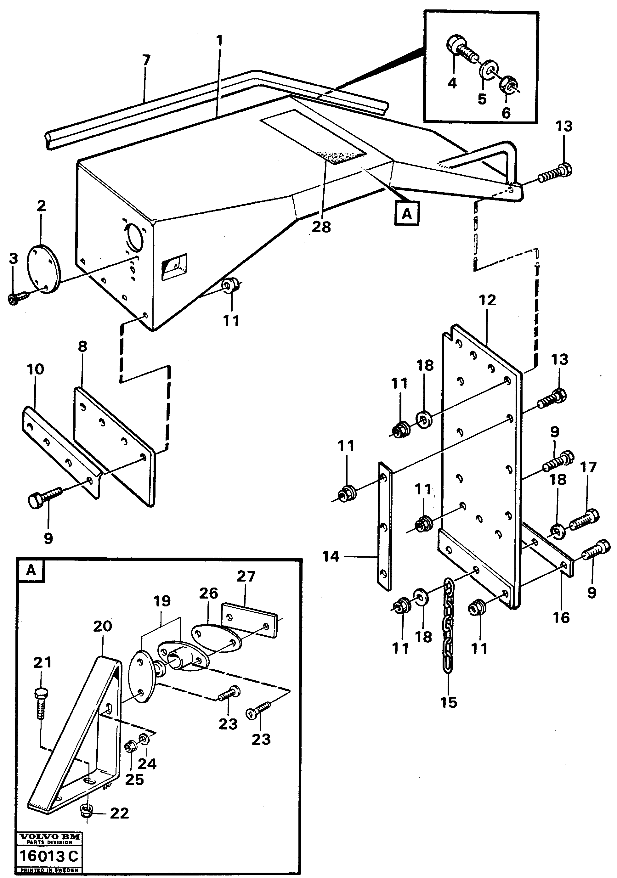 Схема запчастей Volvo A25 VOLVO BM VOLVO BM A25 - 88398 Mudguards and splash guard 