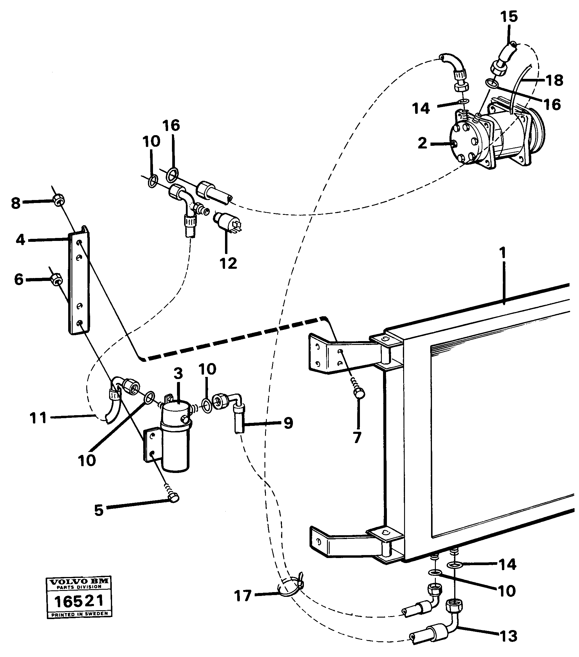 Схема запчастей Volvo A25 VOLVO BM VOLVO BM A25 - 90369 Air-conditioning cooling plant 90519 