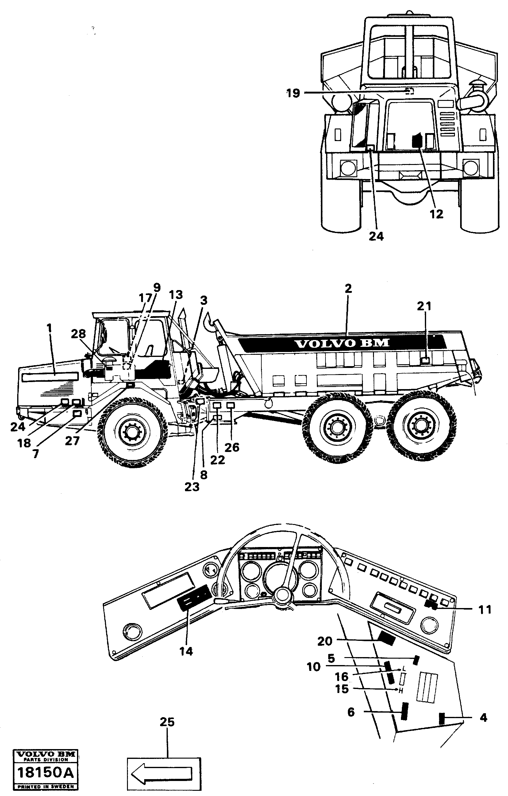 Схема запчастей Volvo A25 VOLVO BM VOLVO BM A25 - 65969 Decals 