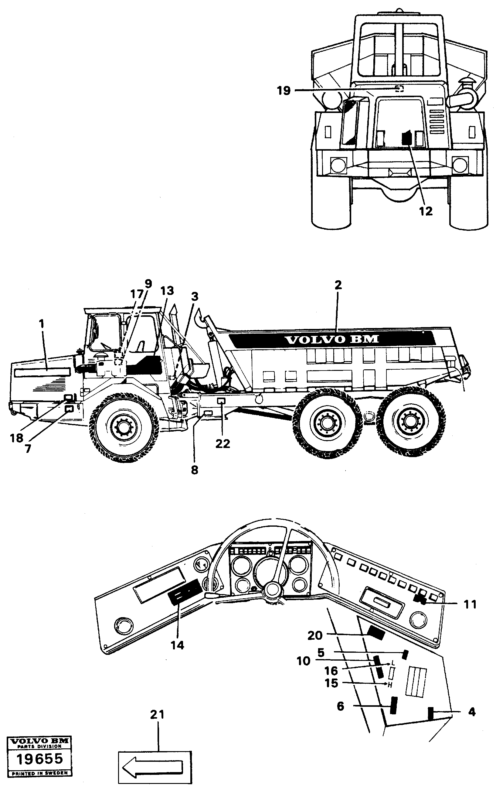 Схема запчастей Volvo A25 VOLVO BM VOLVO BM A25 - 65970 Decals 