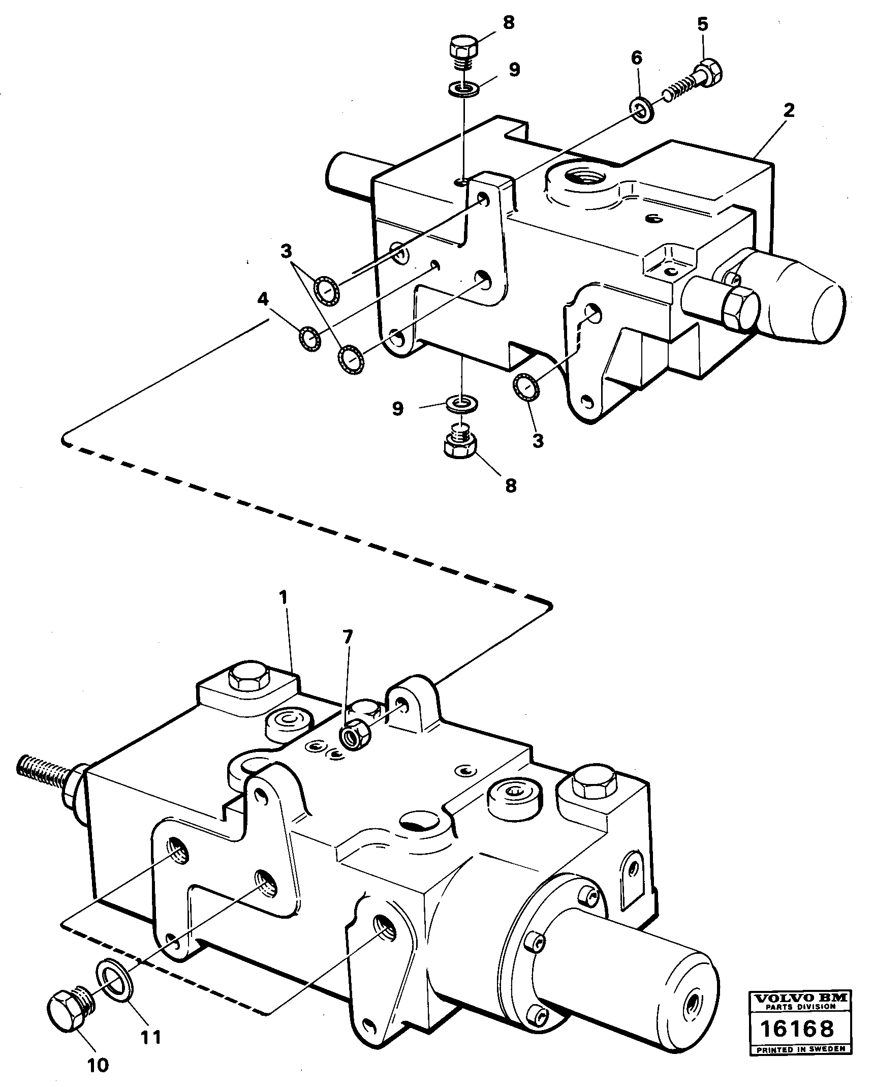 Схема запчастей Volvo A25 VOLVO BM VOLVO BM A25 - 20000 Pilot and tipping valve 