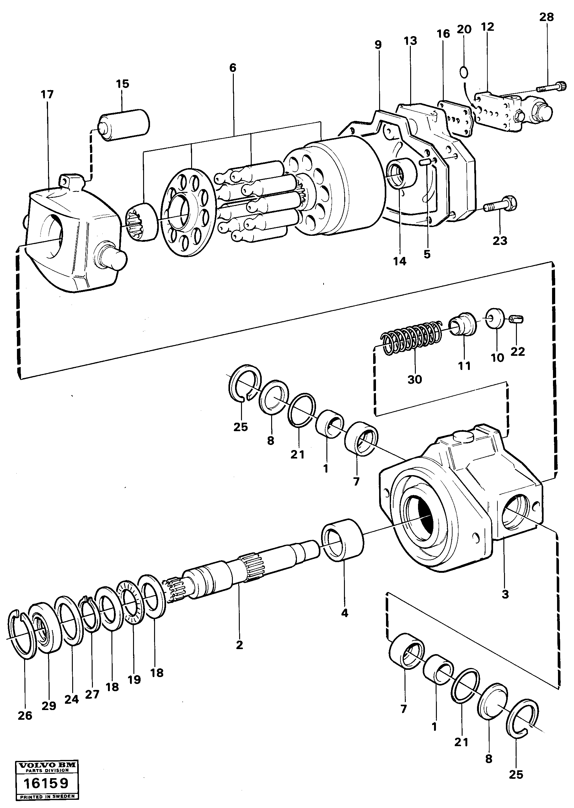 Схема запчастей Volvo A25 VOLVO BM VOLVO BM A25 - 4932 Гидронасос (основной насос) 