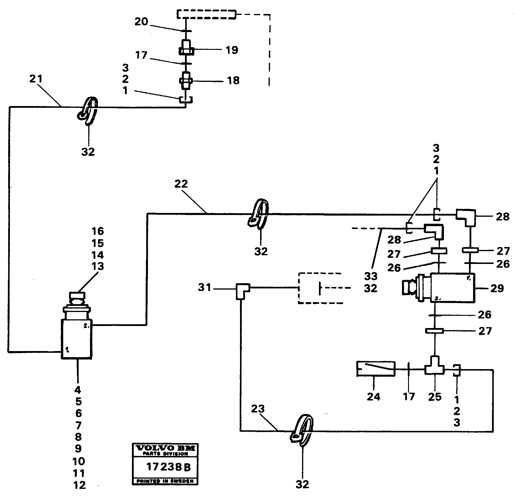 Схема запчастей Volvo A25 VOLVO BM VOLVO BM A25 - 5012 Air dump system 99671 