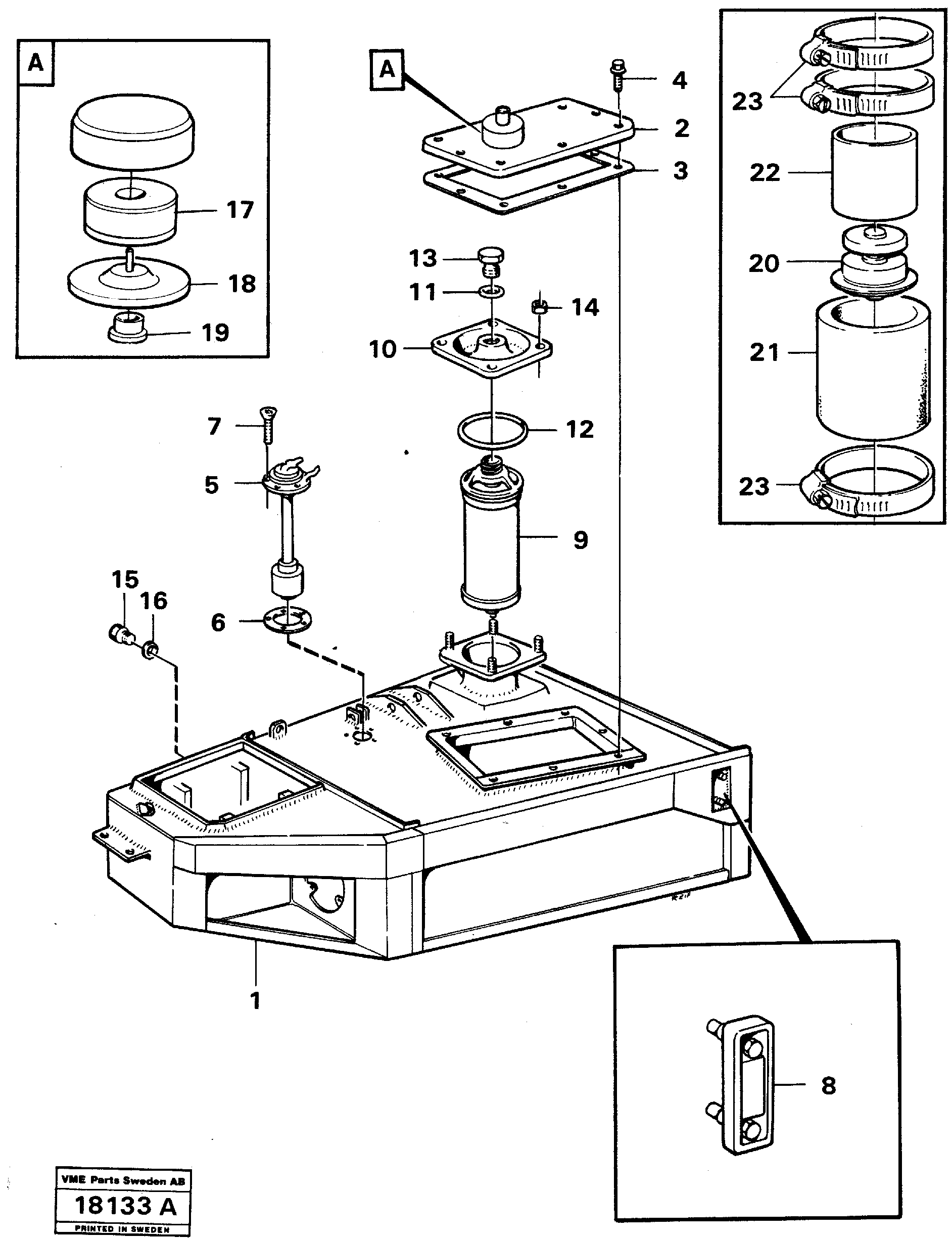 Схема запчастей Volvo A25 VOLVO BM VOLVO BM A25 - 76569 Гидробак 