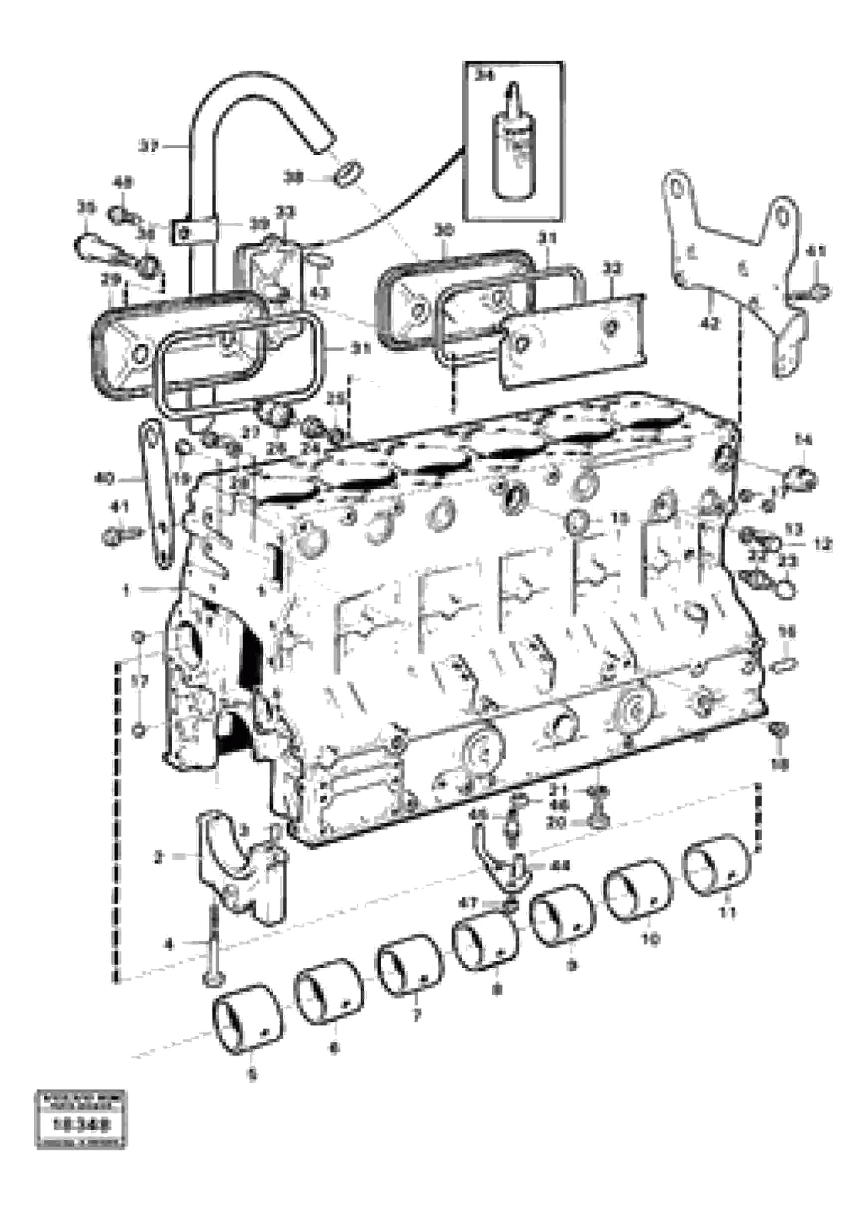Схема запчастей Volvo A25 VOLVO BM VOLVO BM A25 - 98012 Блок цилиндров 