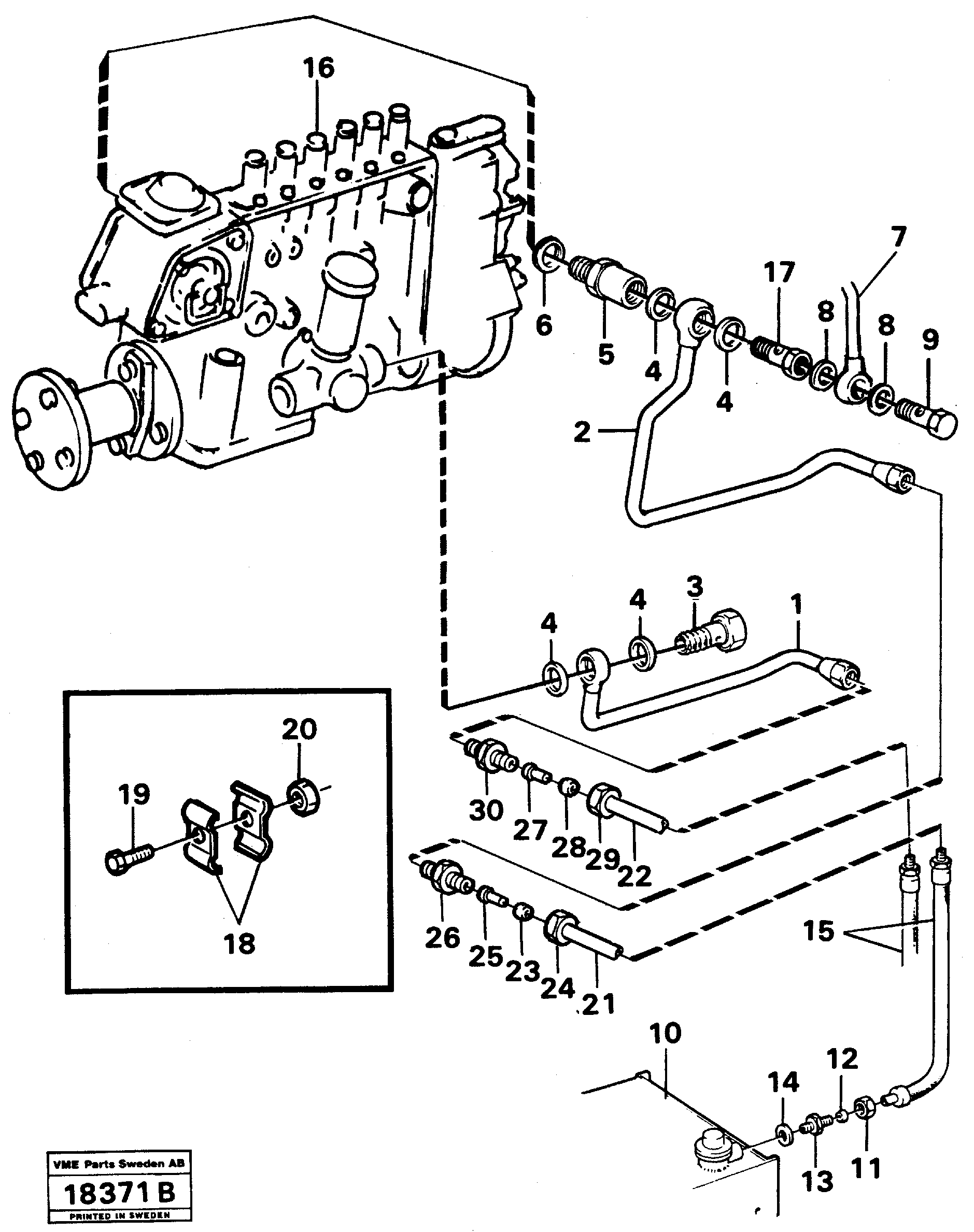 Схема запчастей Volvo A25 VOLVO BM VOLVO BM A25 - 63625 Fuel pipe - fuel tank 
