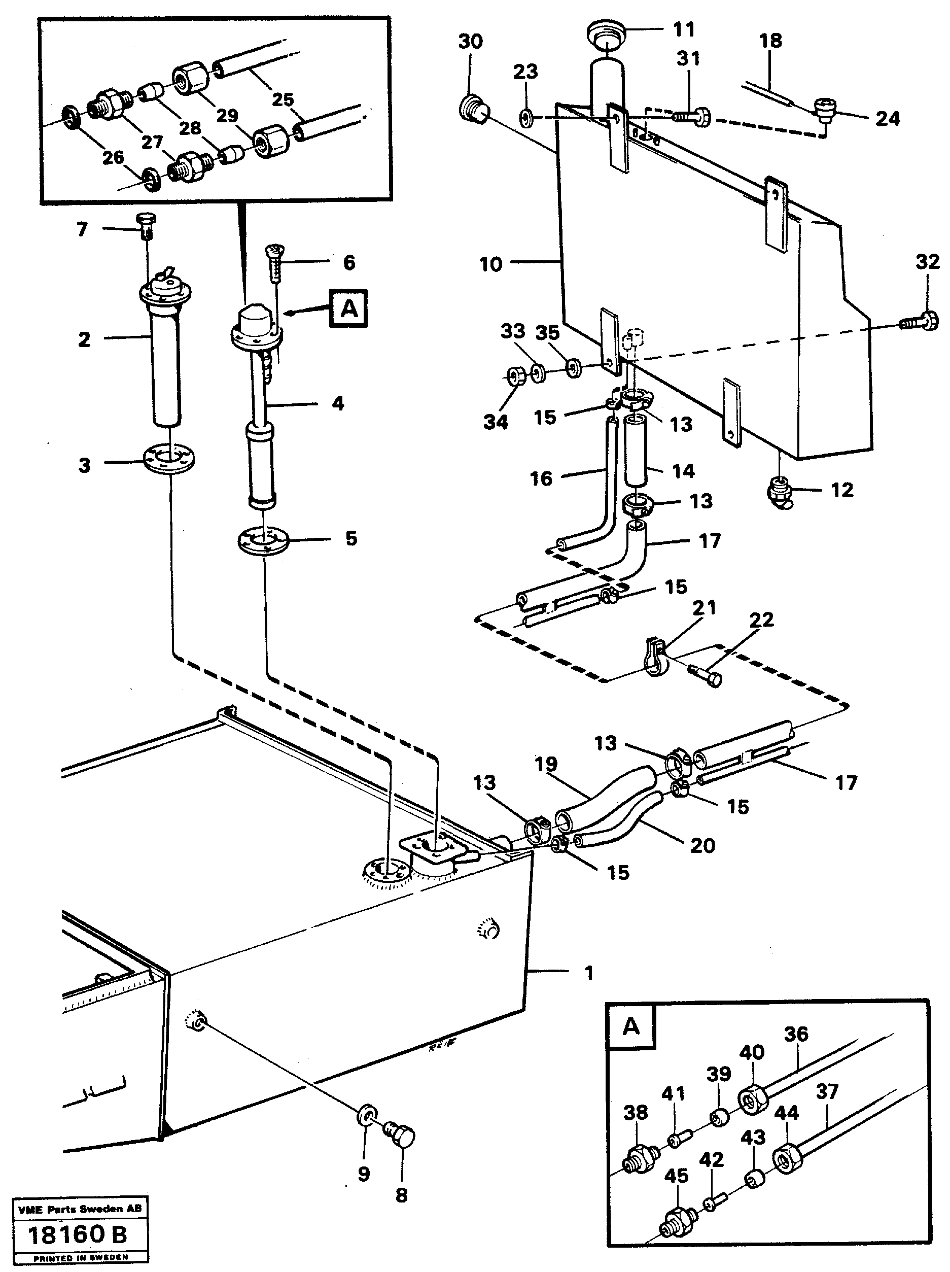 Схема запчастей Volvo A25 VOLVO BM VOLVO BM A25 - 67317 Топливный бак (бензобак) 