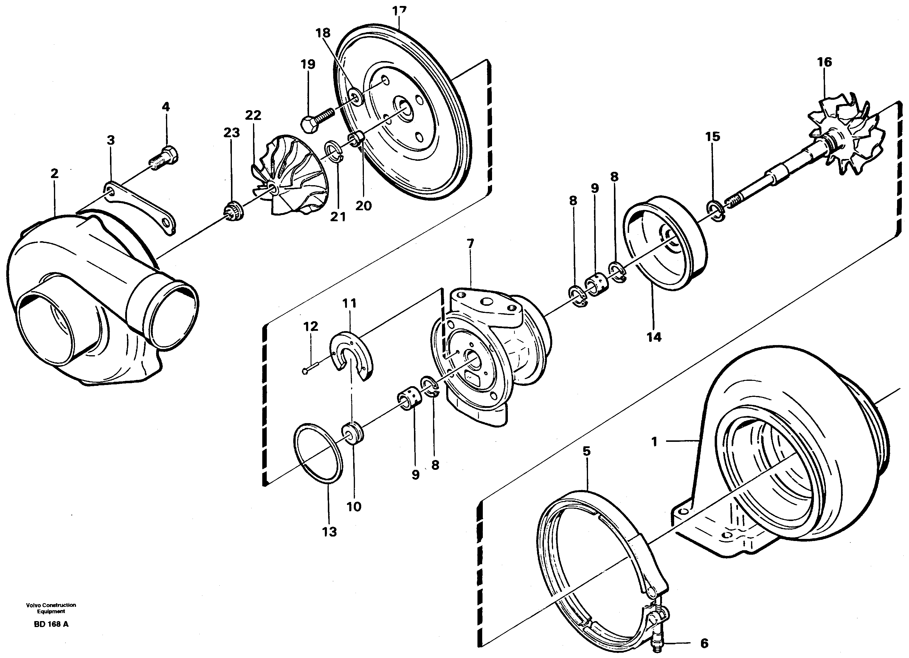 Схема запчастей Volvo A30 VOLVO BM VOLVO BM A30 - 18282 Турбокомпрессор (турбина) 