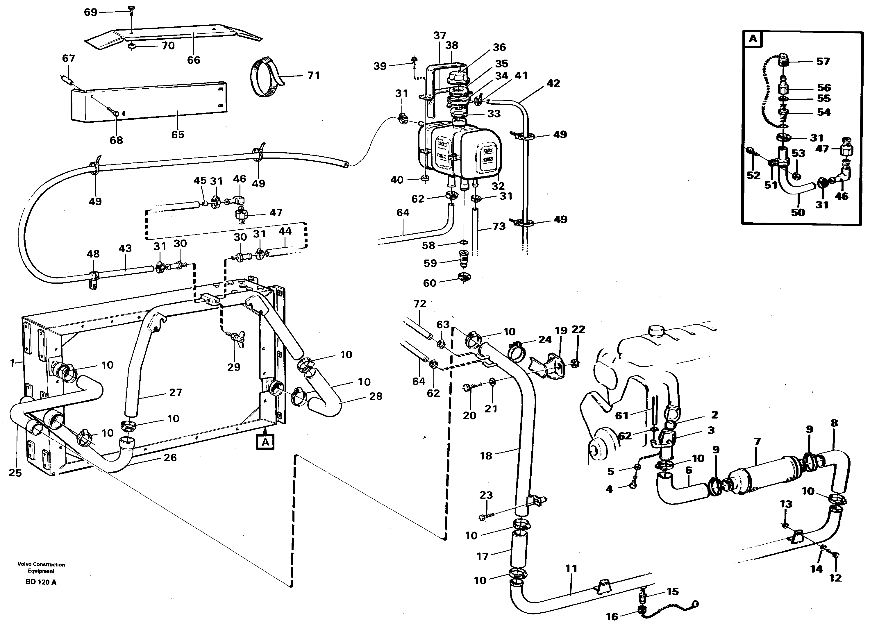 Схема запчастей Volvo A30 VOLVO BM VOLVO BM A30 - 82384 Radiator with connecting parts 