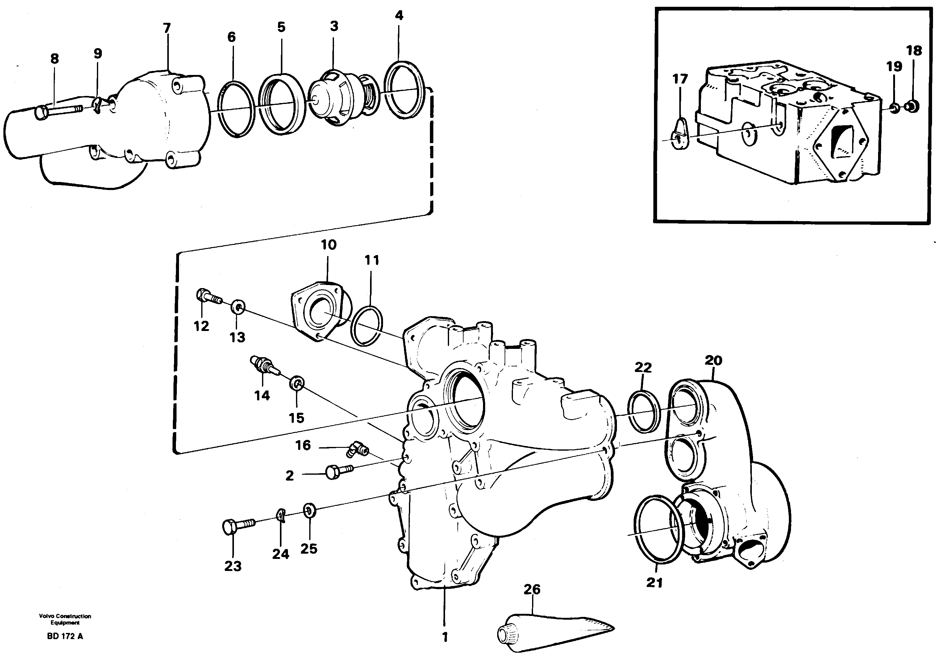 Схема запчастей Volvo A30 VOLVO BM VOLVO BM A30 - 5199 Thermostat housing 