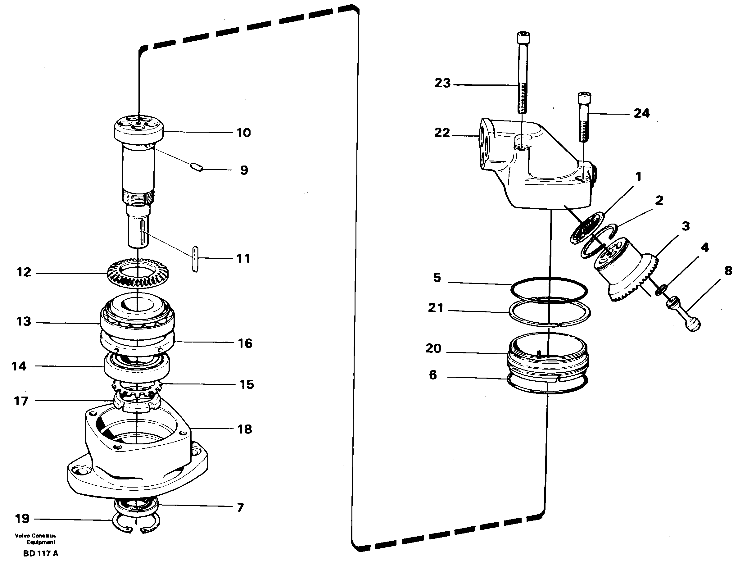 Схема запчастей Volvo A30 VOLVO BM VOLVO BM A30 - 5208 Гидромотор 