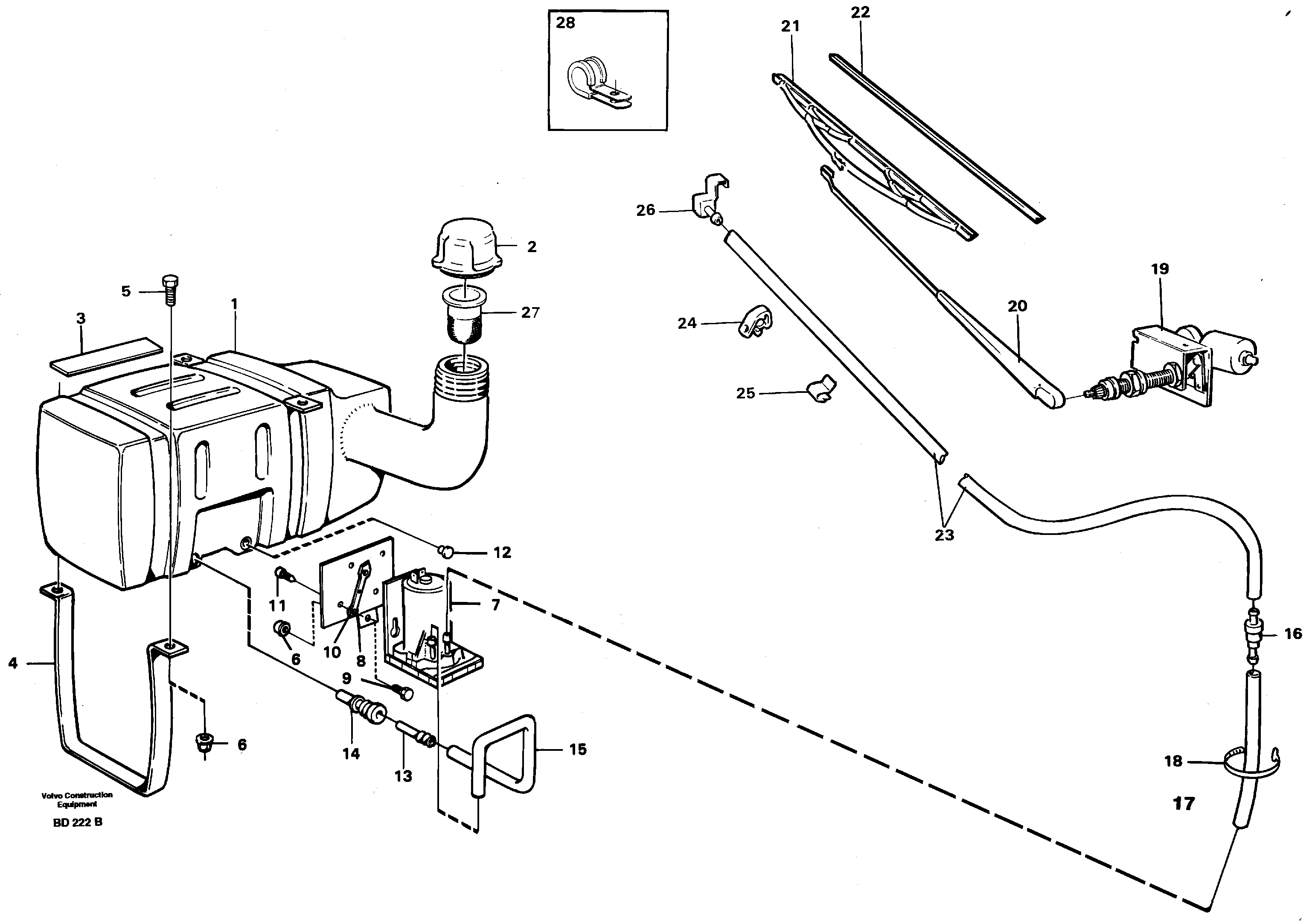 Схема запчастей Volvo A30 VOLVO BM VOLVO BM A30 - 9373 Windscreen washer and wiper 