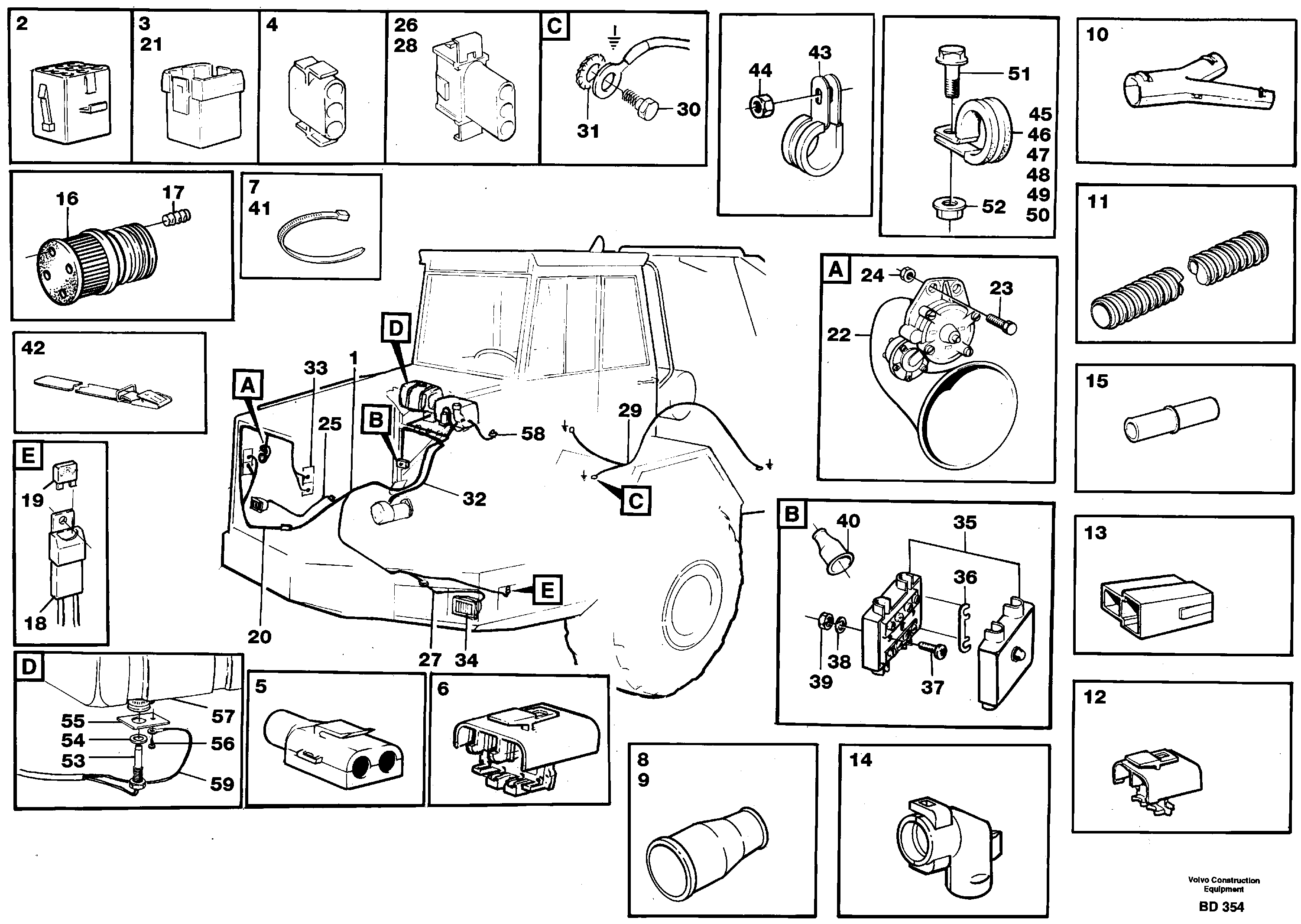 Схема запчастей Volvo A30 VOLVO BM VOLVO BM A30 - 81961 Cable harnesses, front 