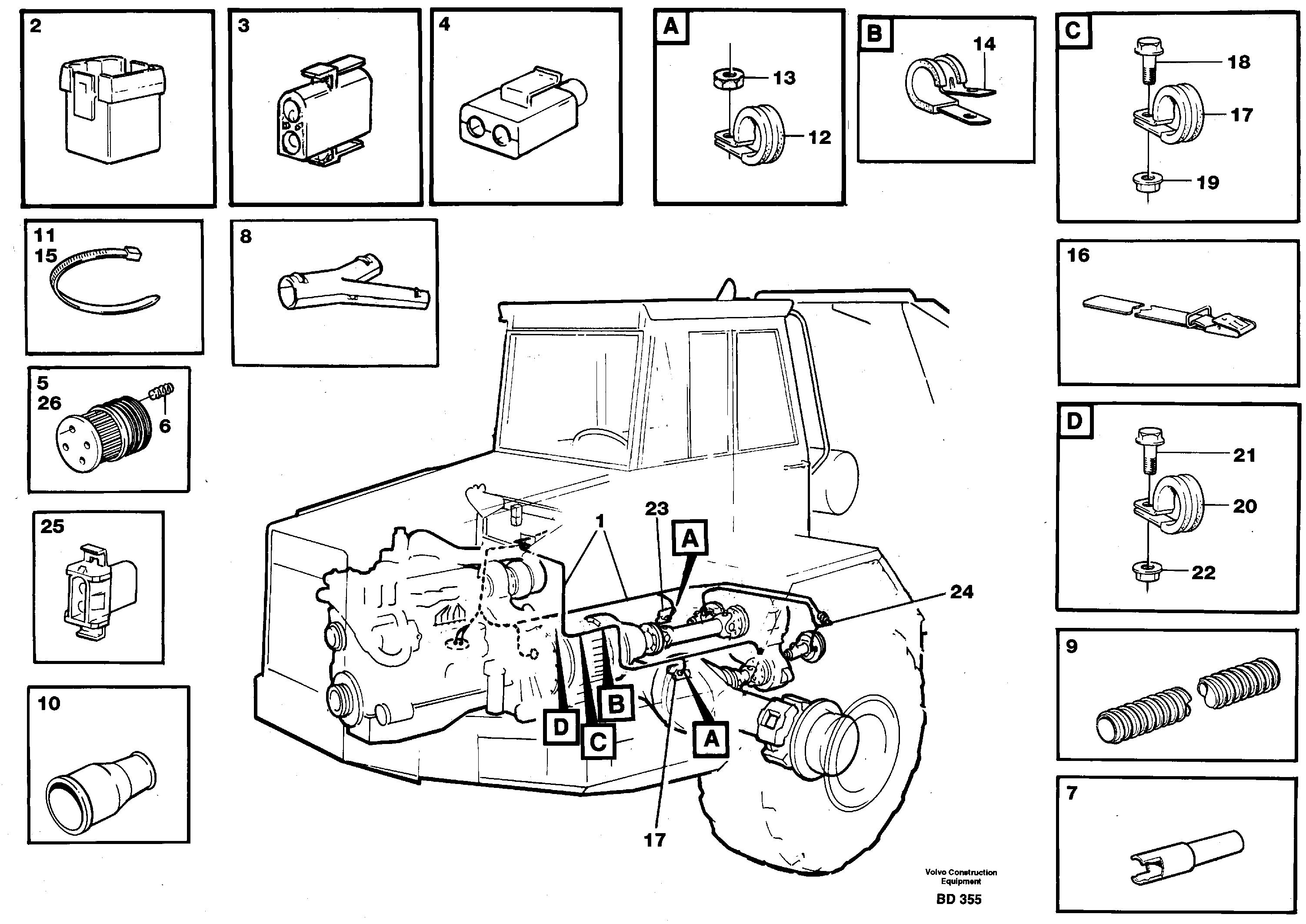 Схема запчастей Volvo A30 VOLVO BM VOLVO BM A30 - 9379 Cable harnesses, front 