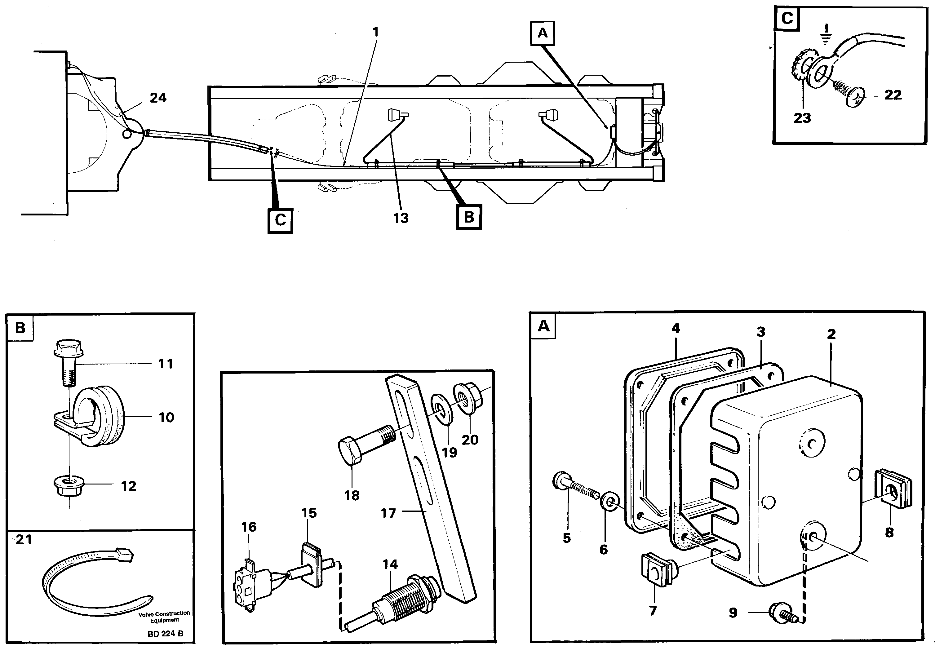 Схема запчастей Volvo A30 VOLVO BM VOLVO BM A30 - 9381 Cable harnesses, rear 