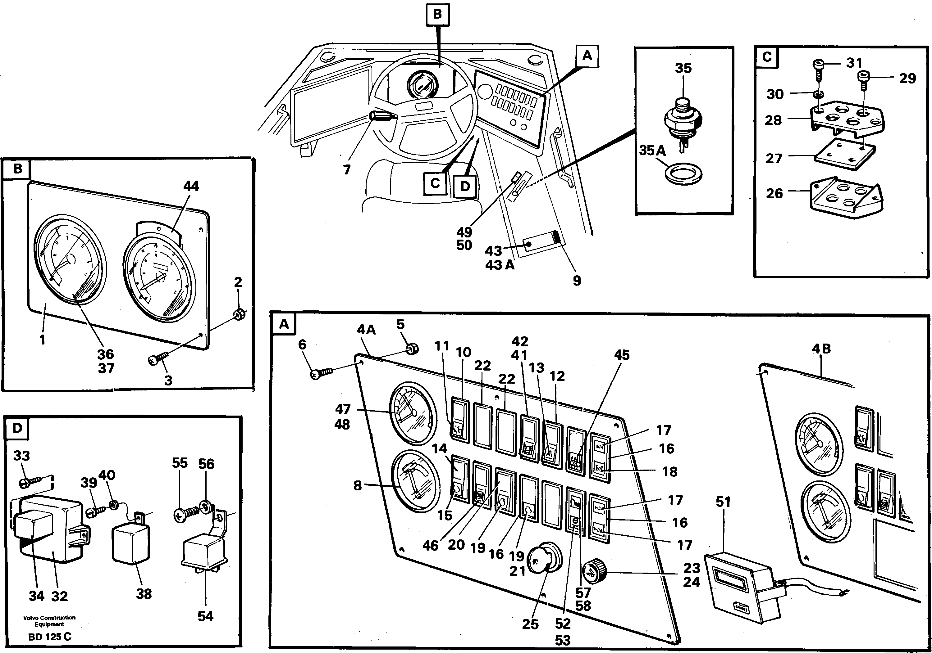 Схема запчастей Volvo A30 VOLVO BM VOLVO BM A30 - 62103 Instrument panel 