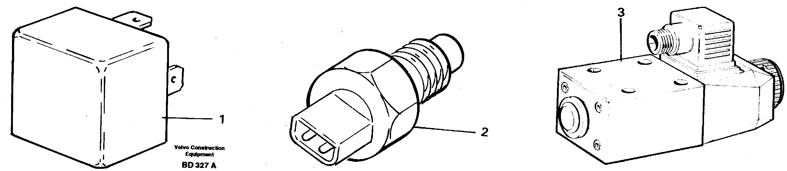 Схема запчастей Volvo A30 VOLVO BM VOLVO BM A30 - 9384 Relays, sensors and solenoid valves Reference list 