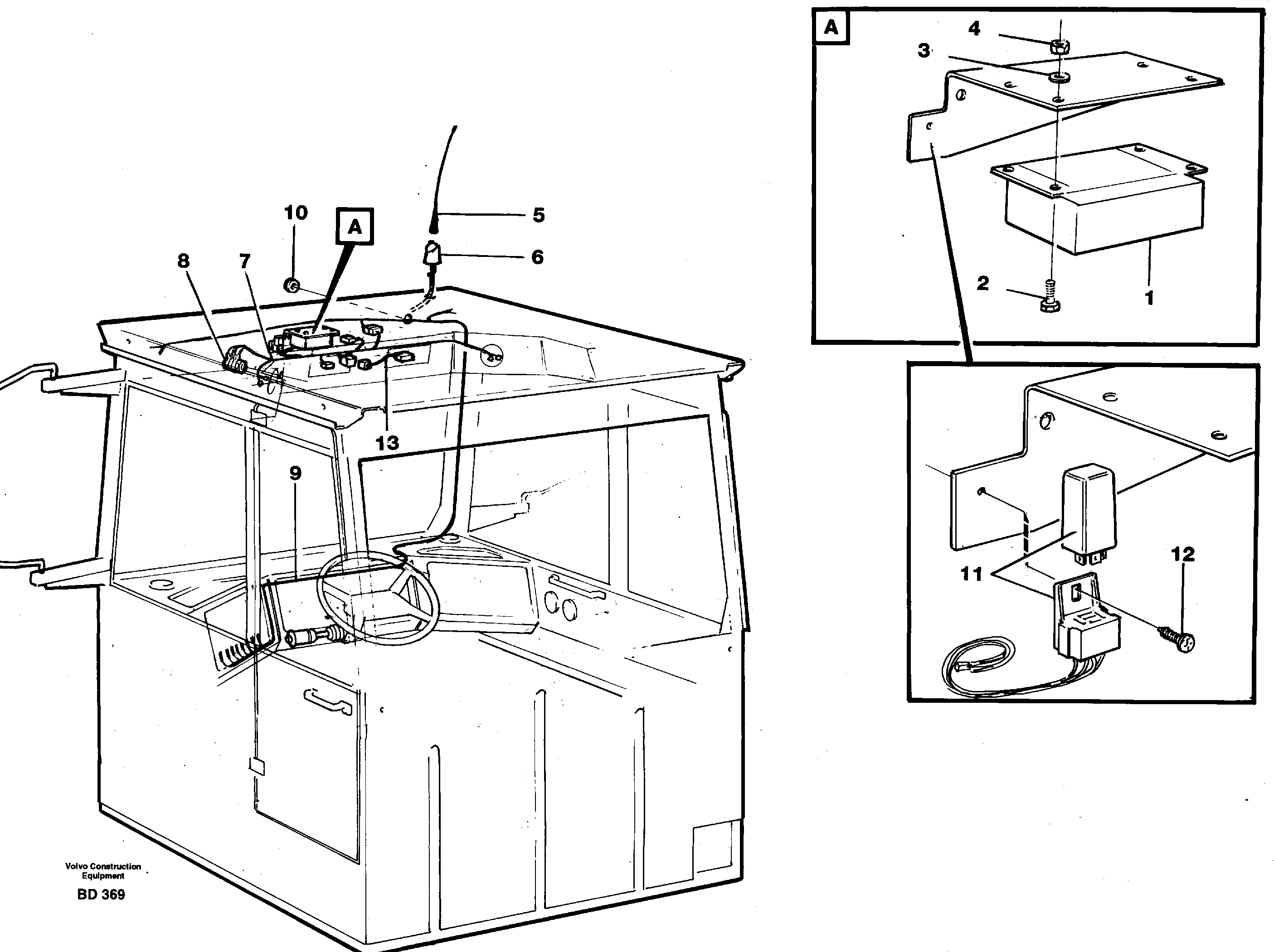 Схема запчастей Volvo A30 VOLVO BM VOLVO BM A30 - 9395 Voltage converter and cable harness for radio 