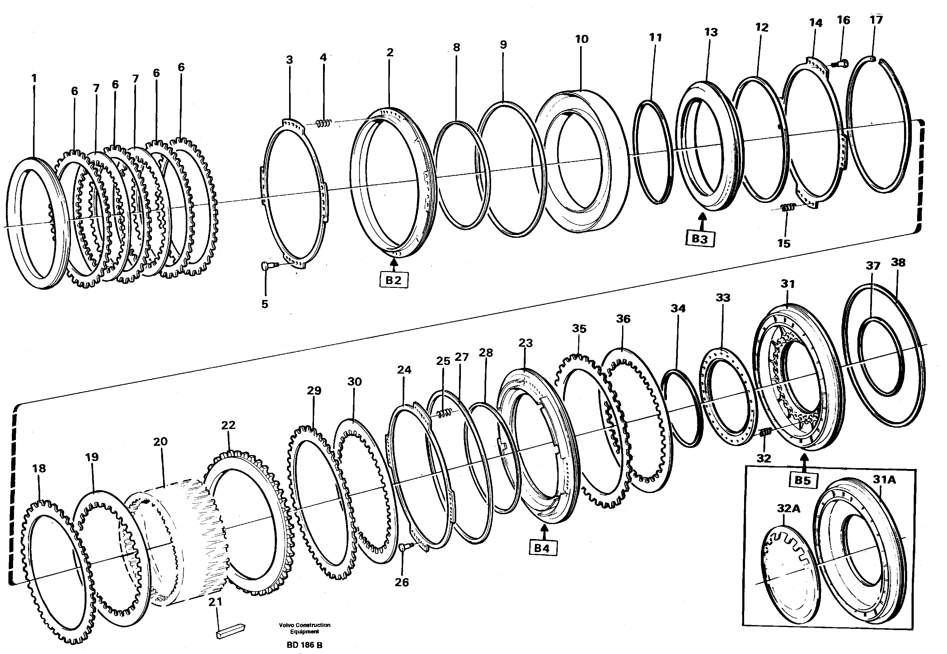 Схема запчастей Volvo A30 VOLVO BM VOLVO BM A30 - 55954 Brakes 