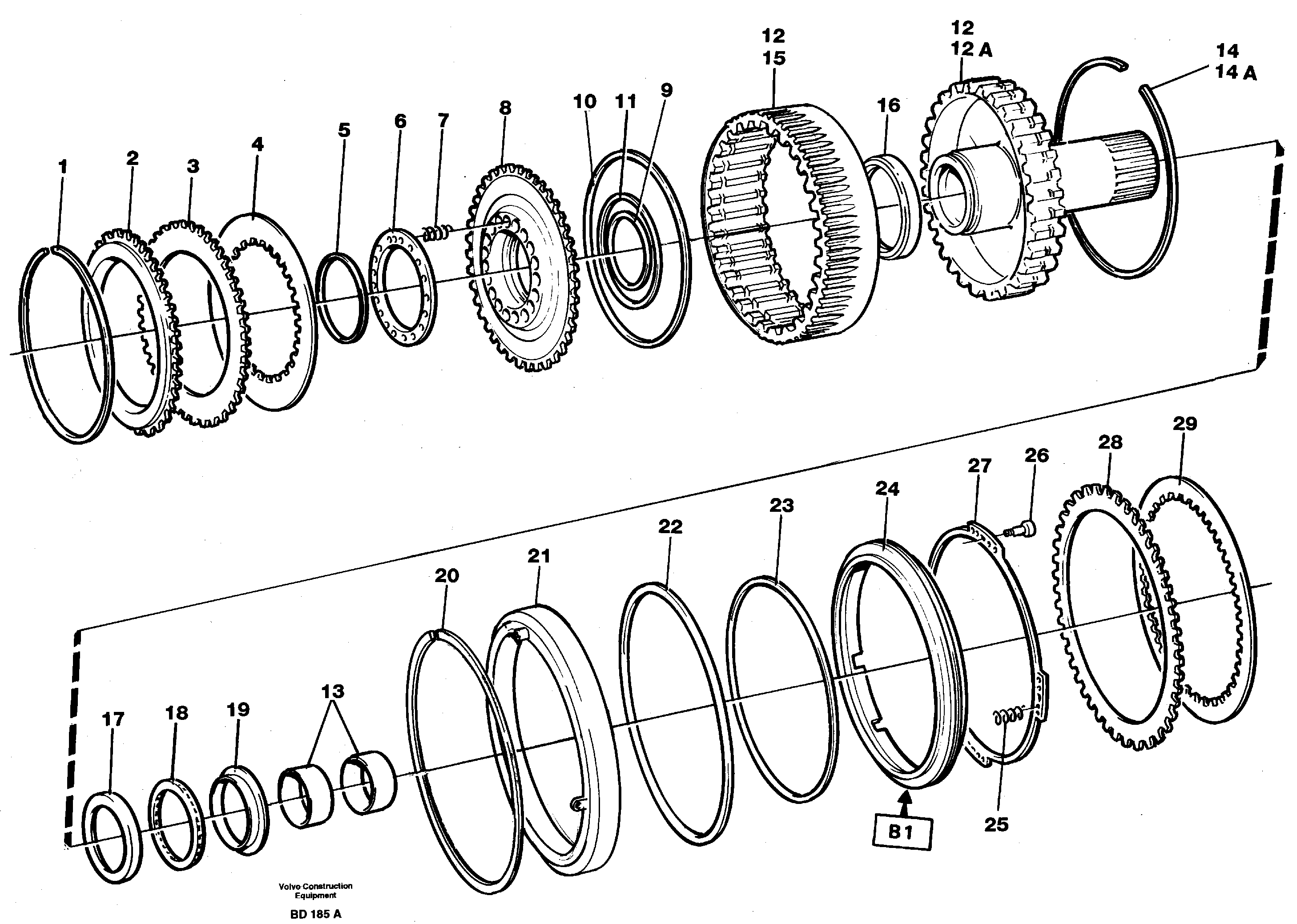 Схема запчастей Volvo A30 VOLVO BM VOLVO BM A30 - 84565 Clutch and brake 