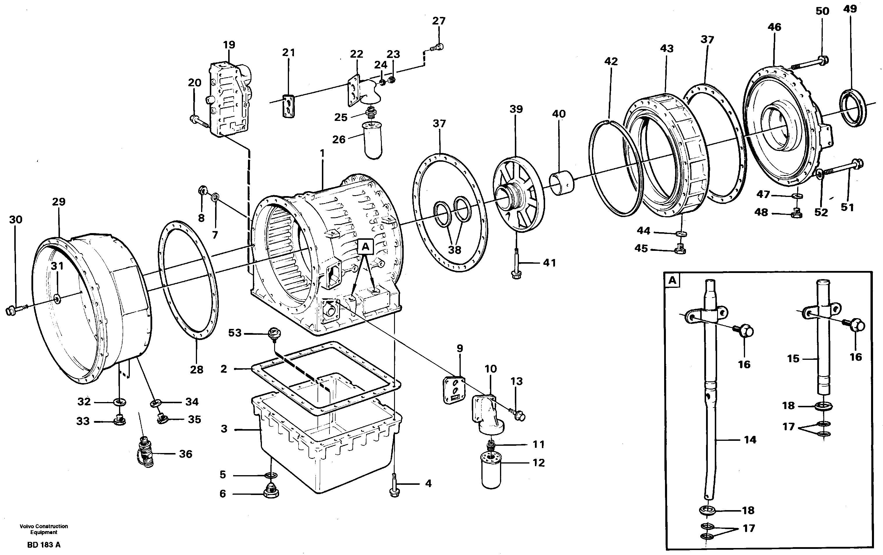 Схема запчастей Volvo A30 VOLVO BM VOLVO BM A30 - 98454 Gearbox housing 