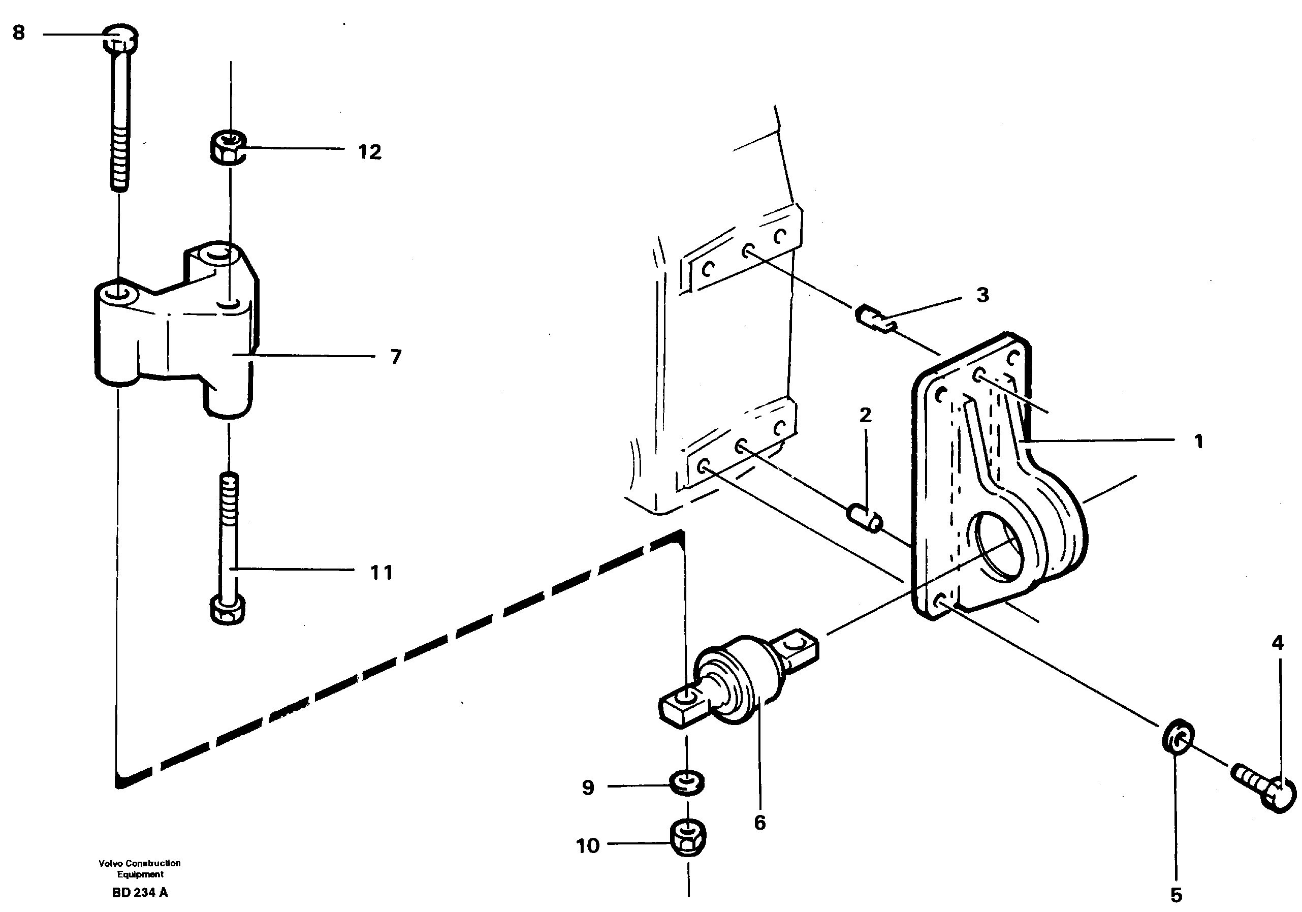 Схема запчастей Volvo A30 VOLVO BM VOLVO BM A30 - 23055 Drop box, mounting 
