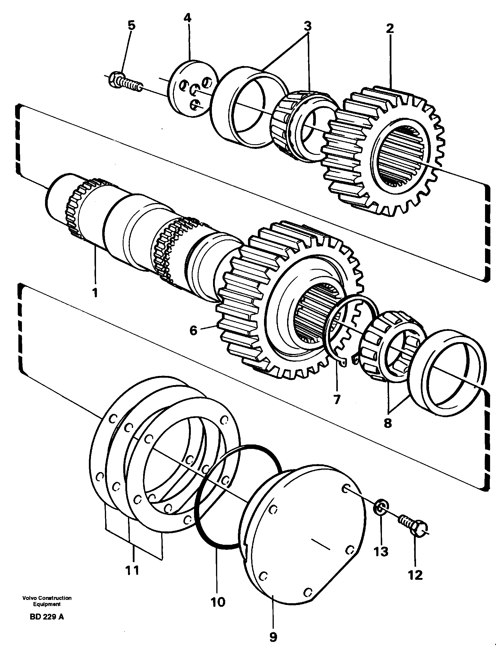 Схема запчастей Volvo A30 VOLVO BM VOLVO BM A30 - 5261 Intermediate shaft 