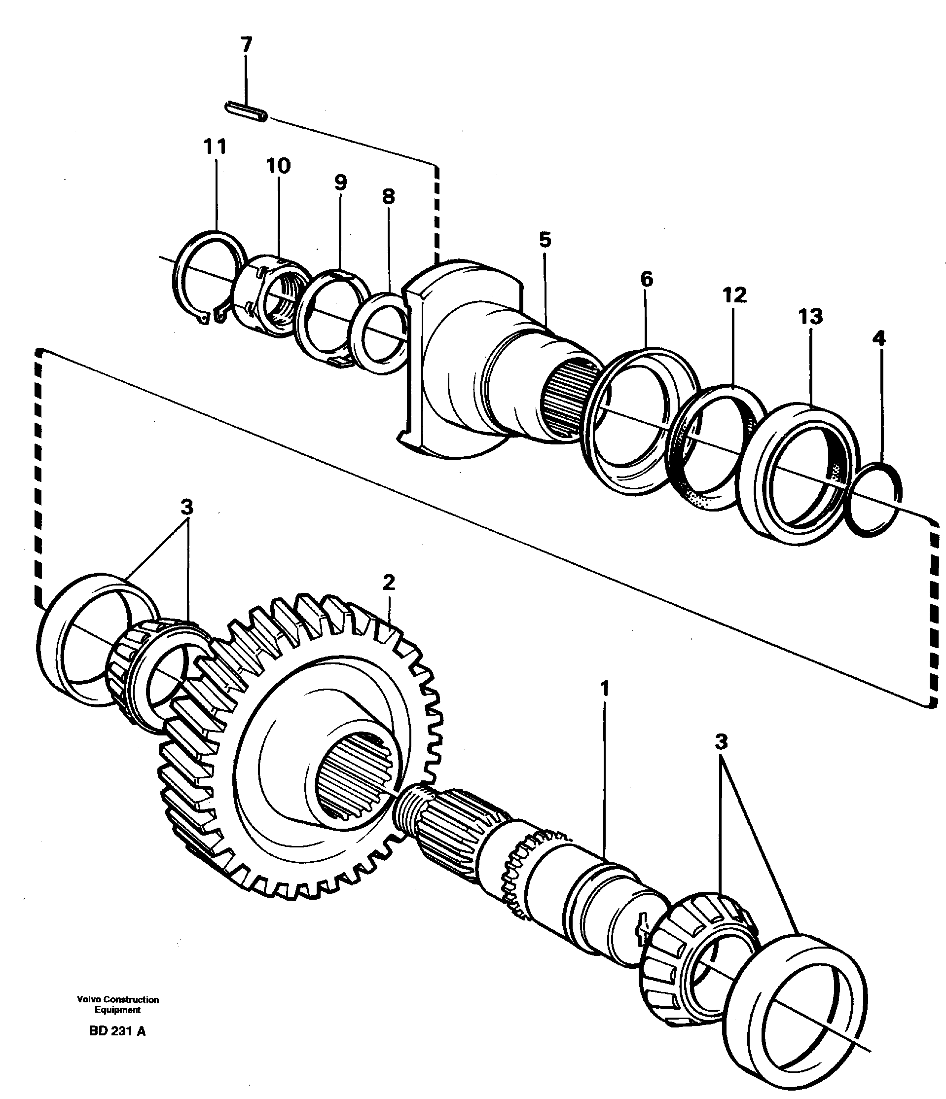 Схема запчастей Volvo A30 VOLVO BM VOLVO BM A30 - 5263 Lower shaft 