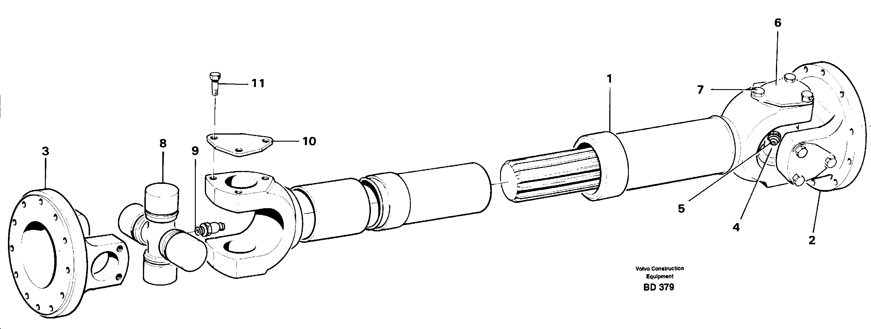 Схема запчастей Volvo A30 VOLVO BM VOLVO BM A30 - 15232 Вал карданный 