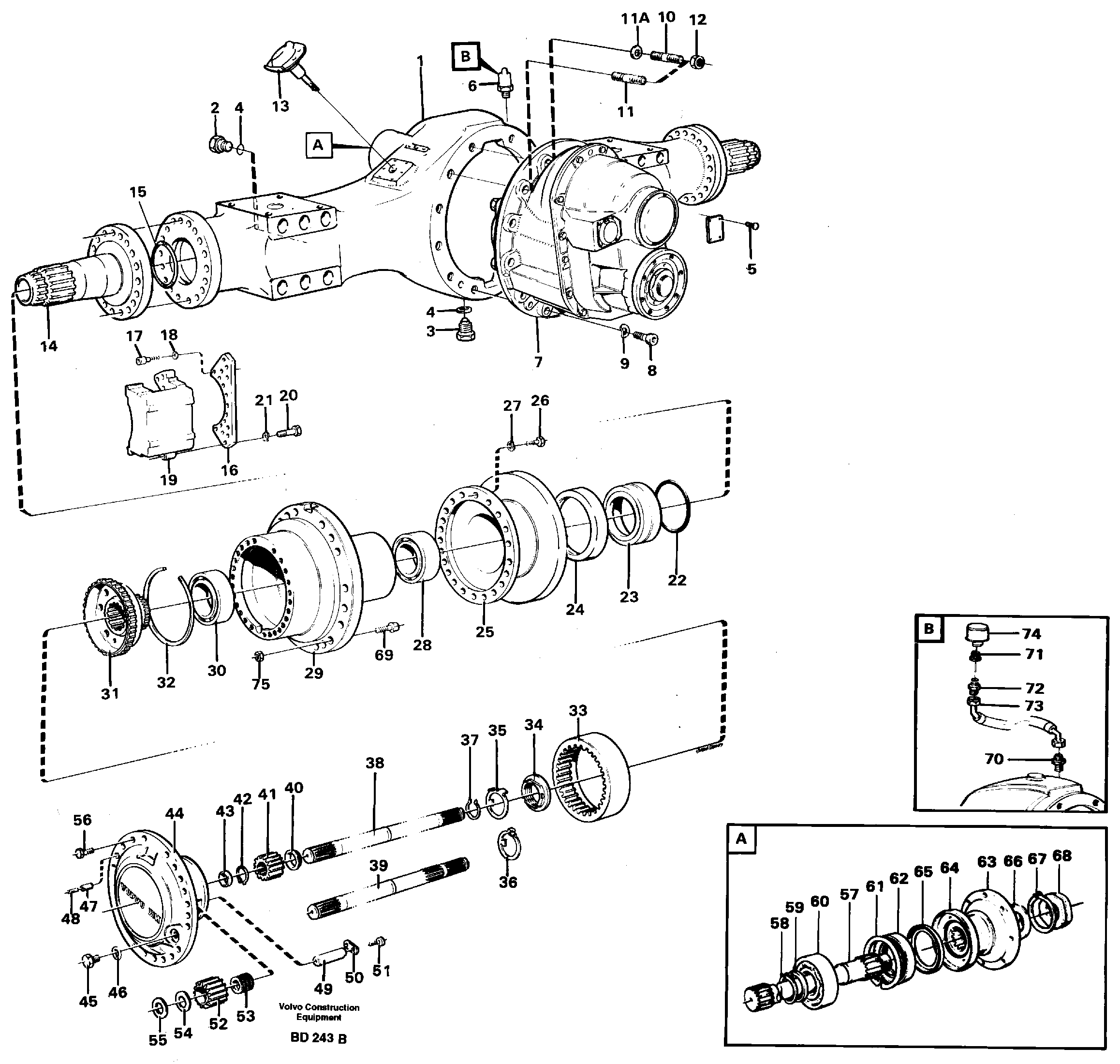 Схема запчастей Volvo A30 VOLVO BM VOLVO BM A30 - 2638 Planet shaft 