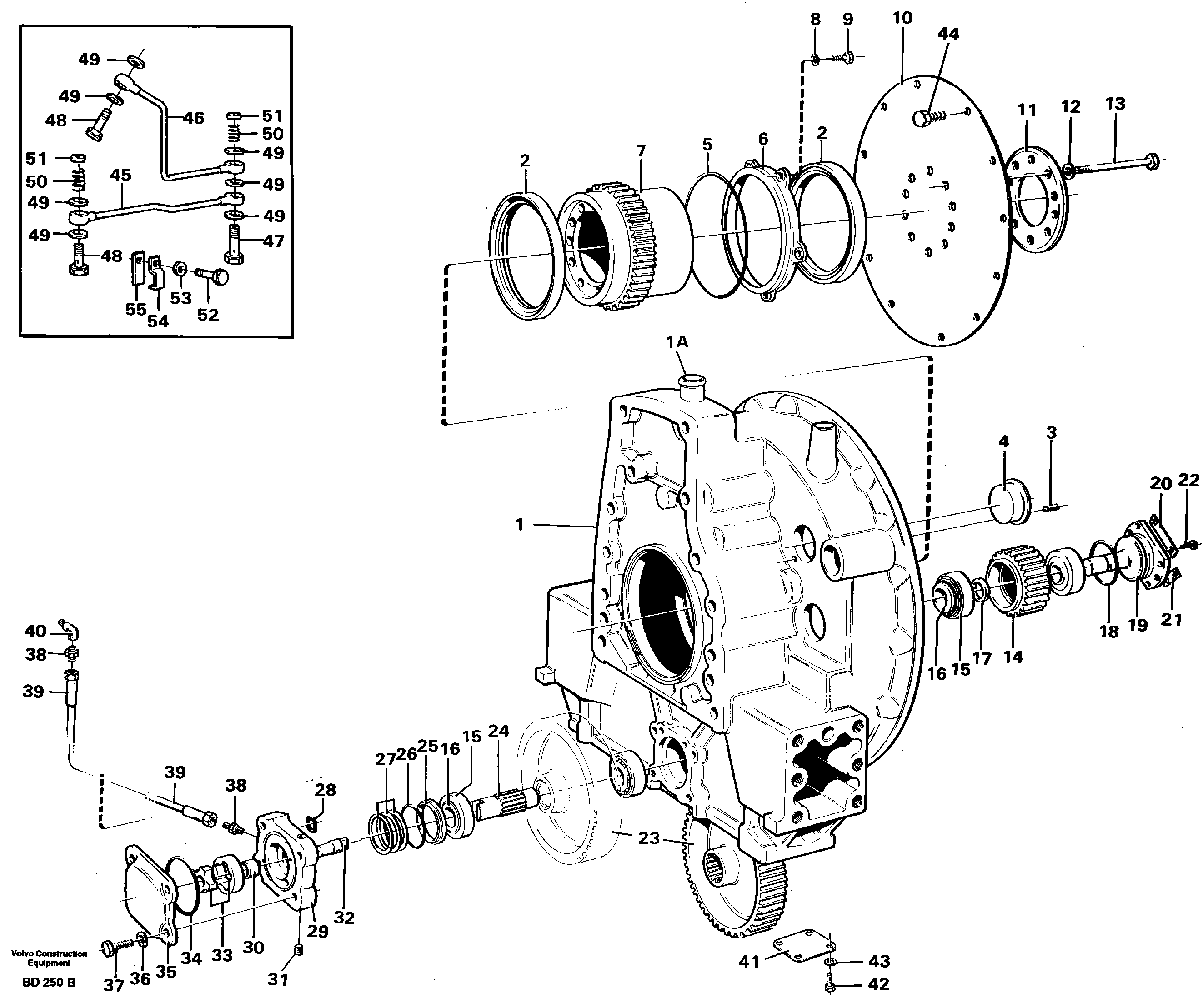 Схема запчастей Volvo A30 VOLVO BM VOLVO BM A30 - 32122 Pump drive 