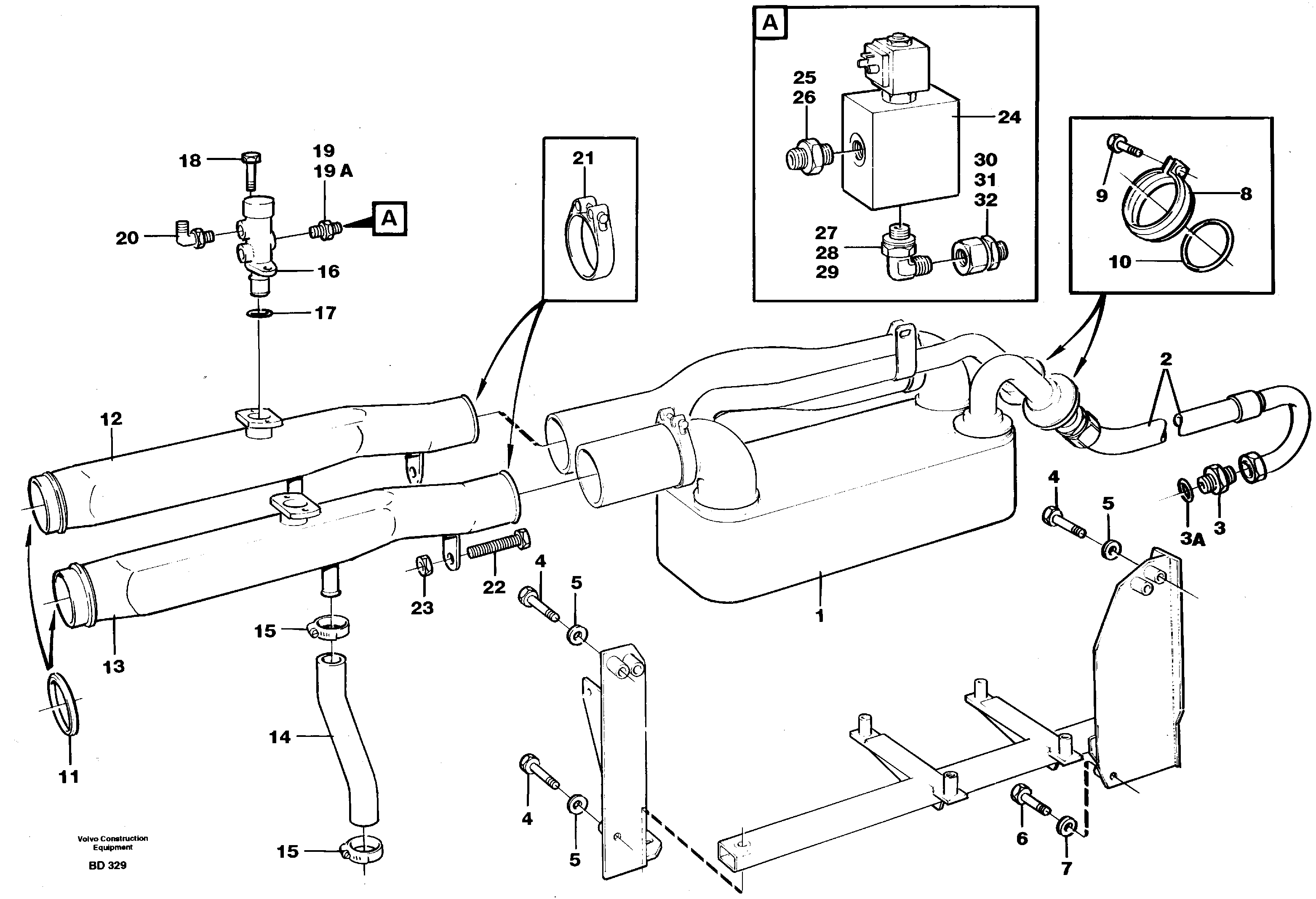 Схема запчастей Volvo A30 VOLVO BM VOLVO BM A30 - 81844 Масляный радиатор 