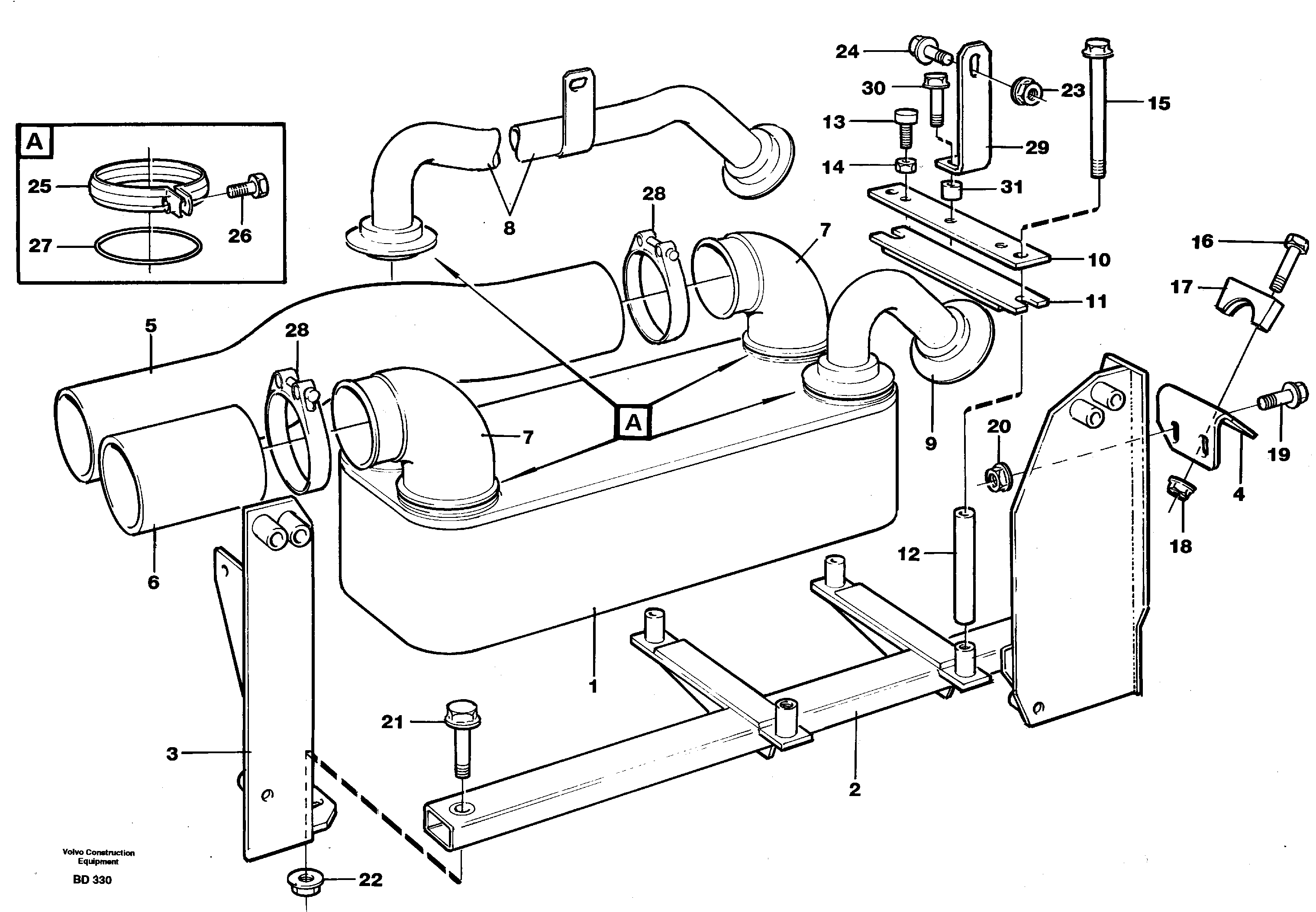 Схема запчастей Volvo A30 VOLVO BM VOLVO BM A30 - 85023 Heat exchanger 