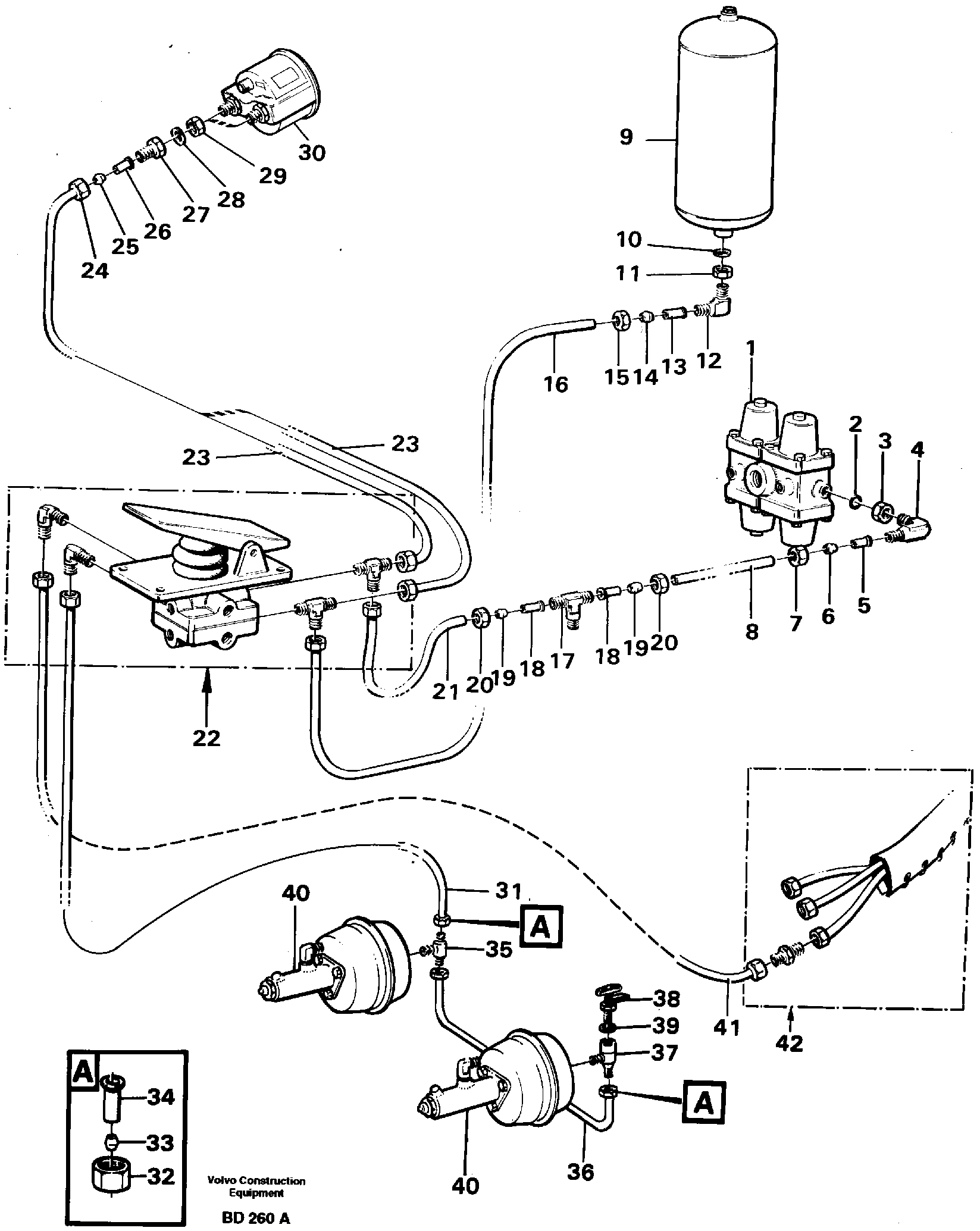 Схема запчастей Volvo A30 VOLVO BM VOLVO BM A30 - 5283 Brake system tractor 